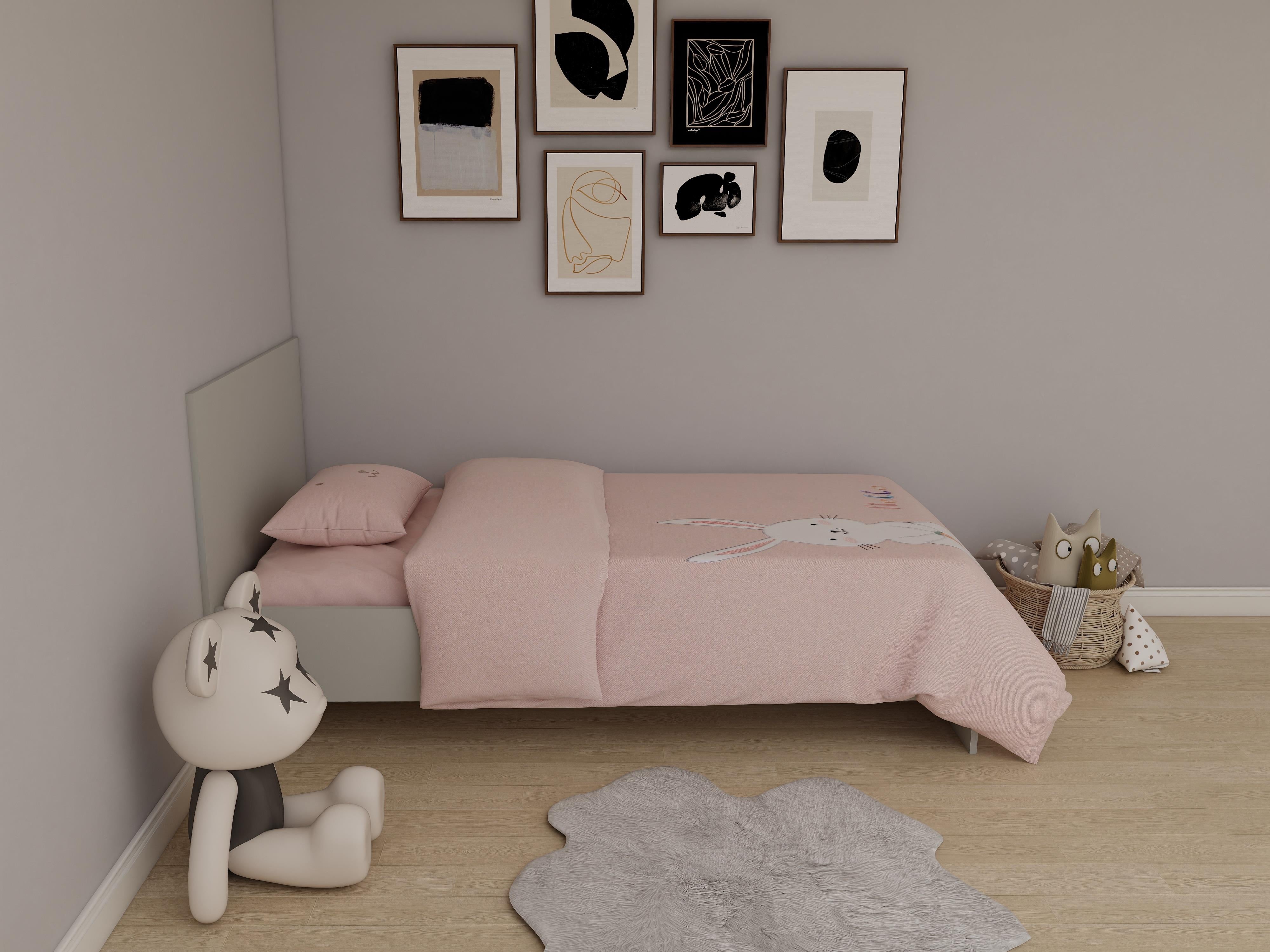 Letto Tek Kişilik Karyola Kül Gri Renk