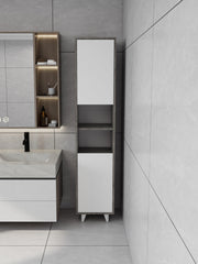 Riva Çamaşır Sepetli Banyo Dolabı Hanoi Beyaz Renk