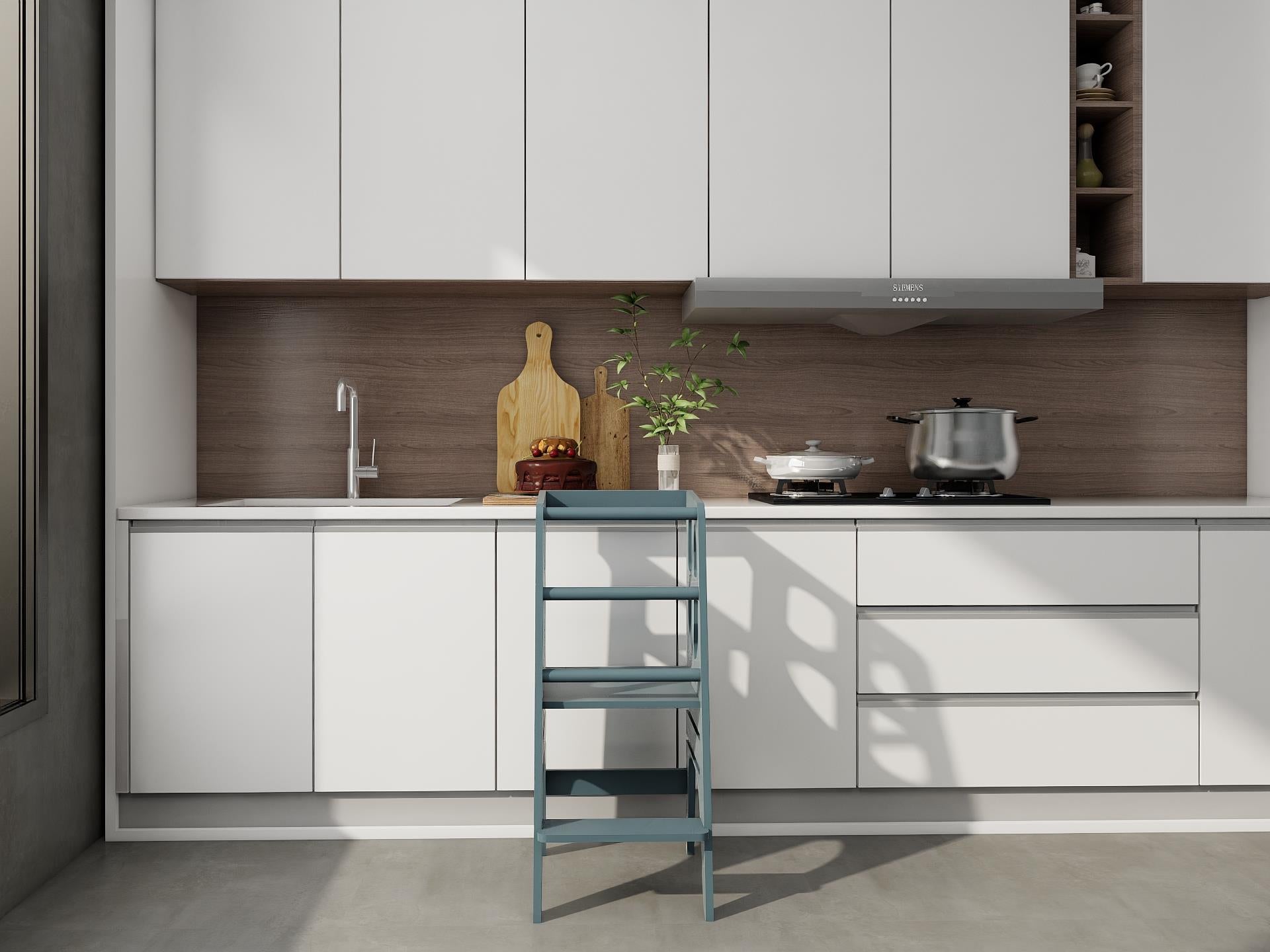 Antrasit Ahşap Çocuk Öğrenme-Etkinlik Kulesi