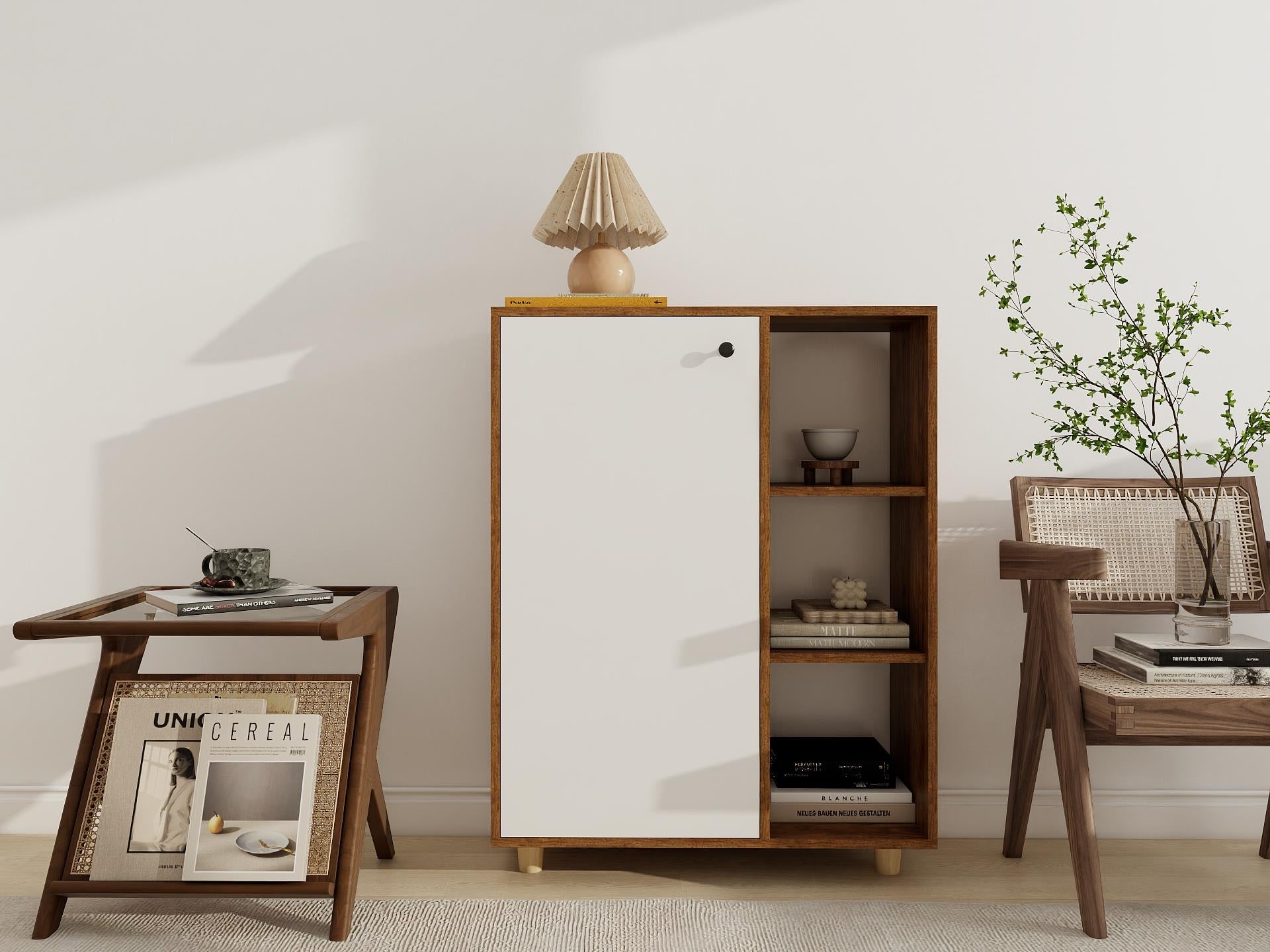 Çok Amaçlı Kitaplık Amalfi-Beyaz