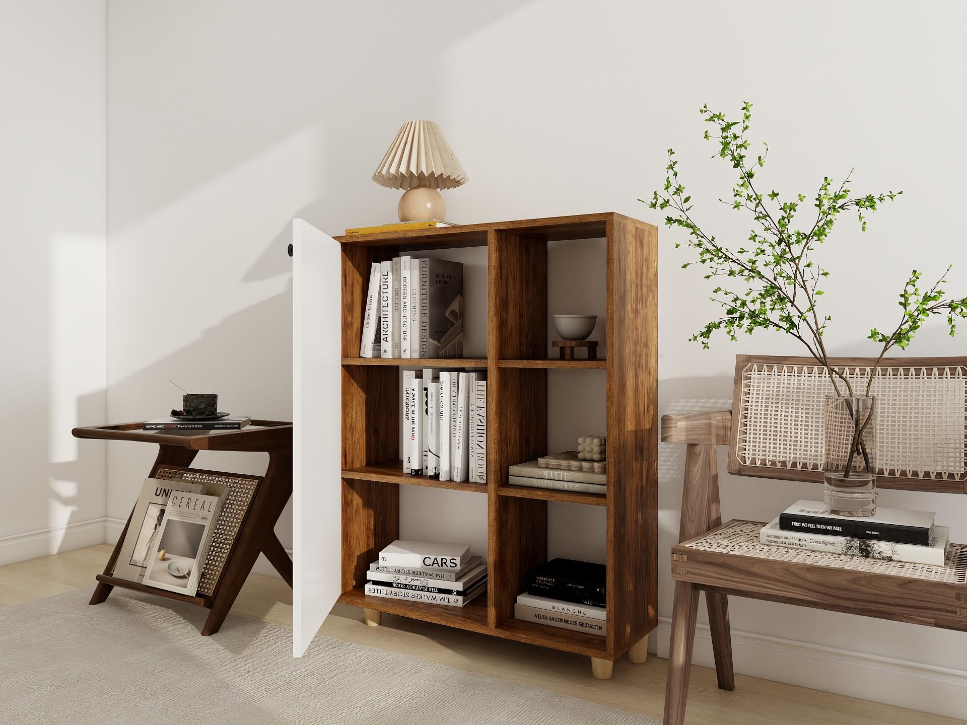 Çok Amaçlı Kitaplık Amalfi-Beyaz