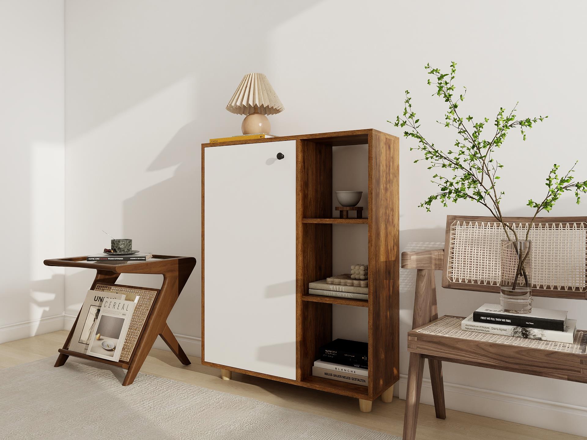 Çok Amaçlı Kitaplık Amalfi-Beyaz