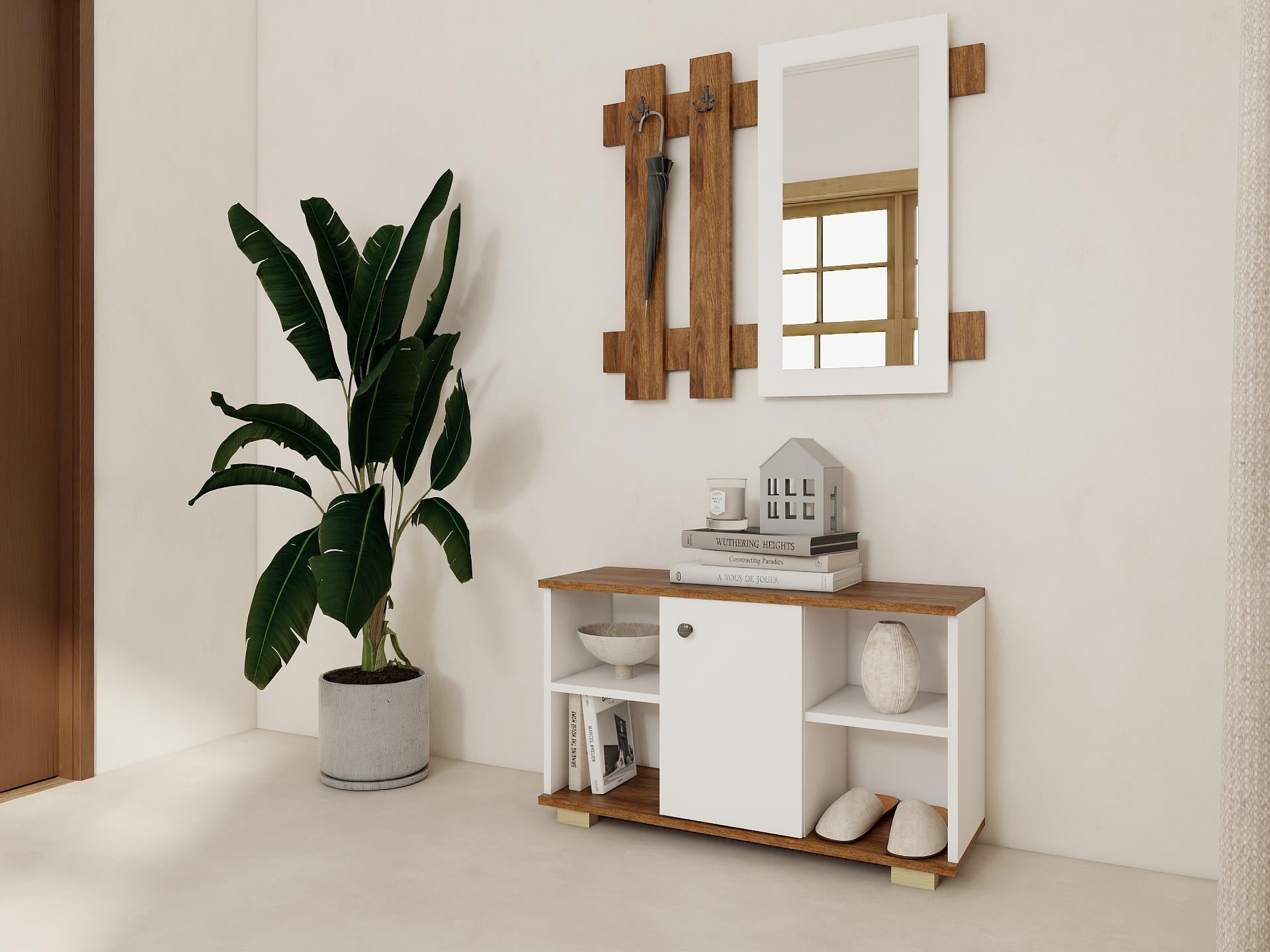 Edessa Ayakkabı/Antre Hol Dolabı Amalfi-Beyaz Renk