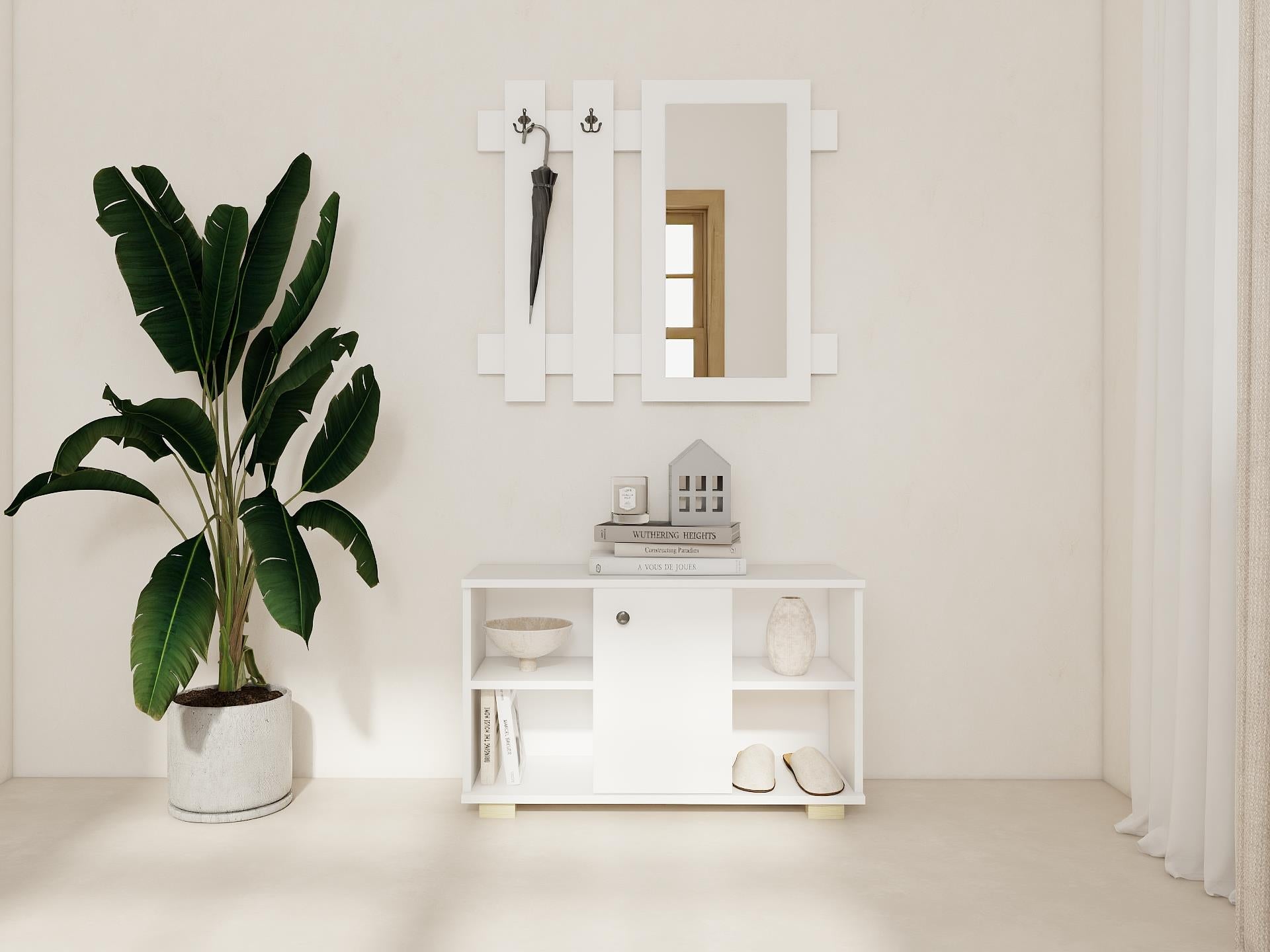 Edessa Ayakkabı/Antre Hol Dolabı Beyaz Renk