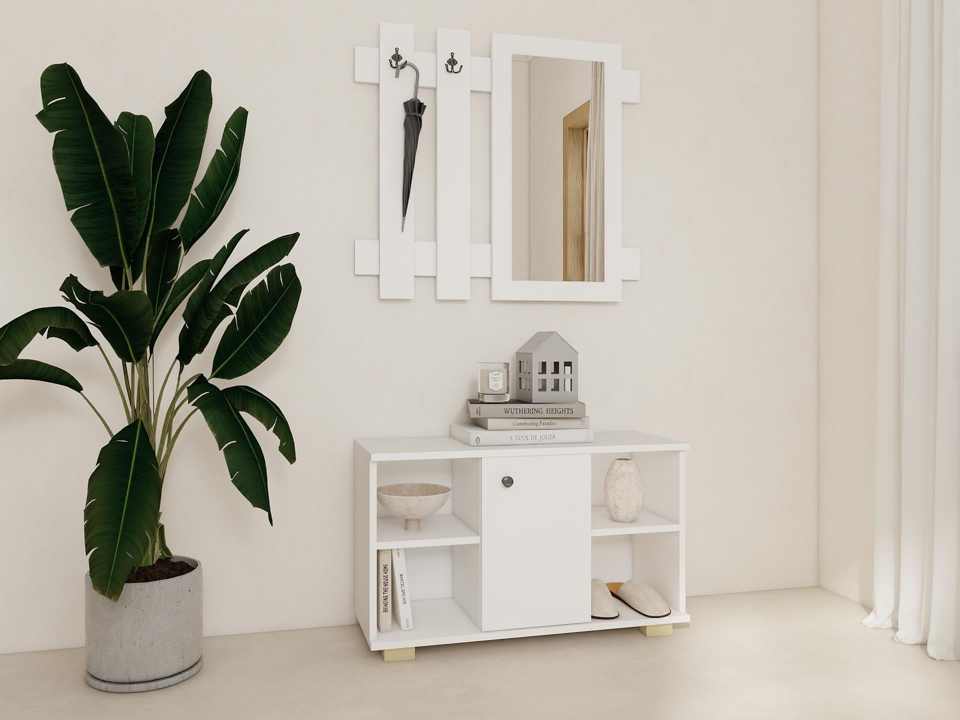 Edessa Ayakkabı/Antre Hol Dolabı Beyaz Renk