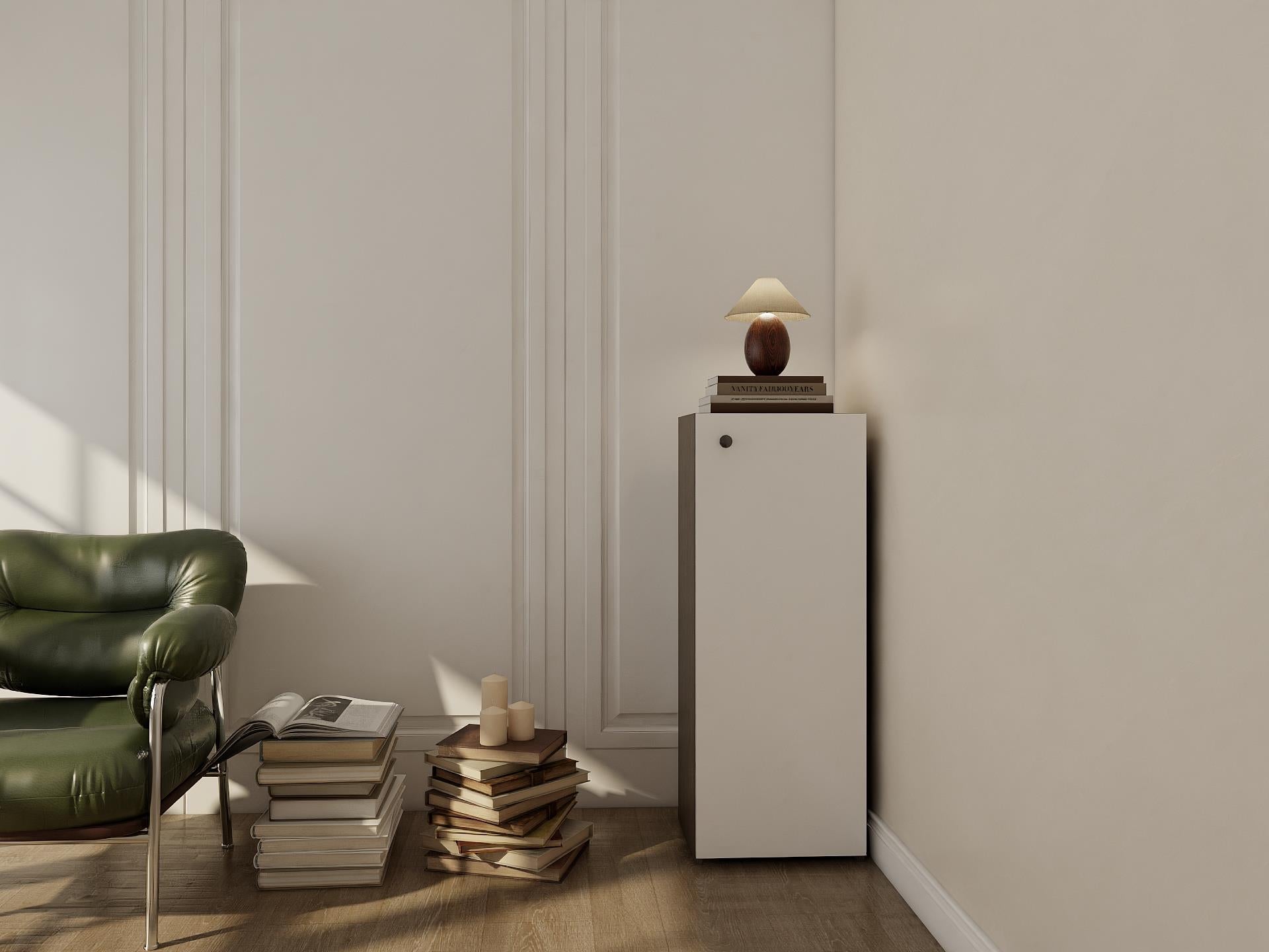 1 Kapaklı Çok Amaçlı Dolap Antrasit Beyaz