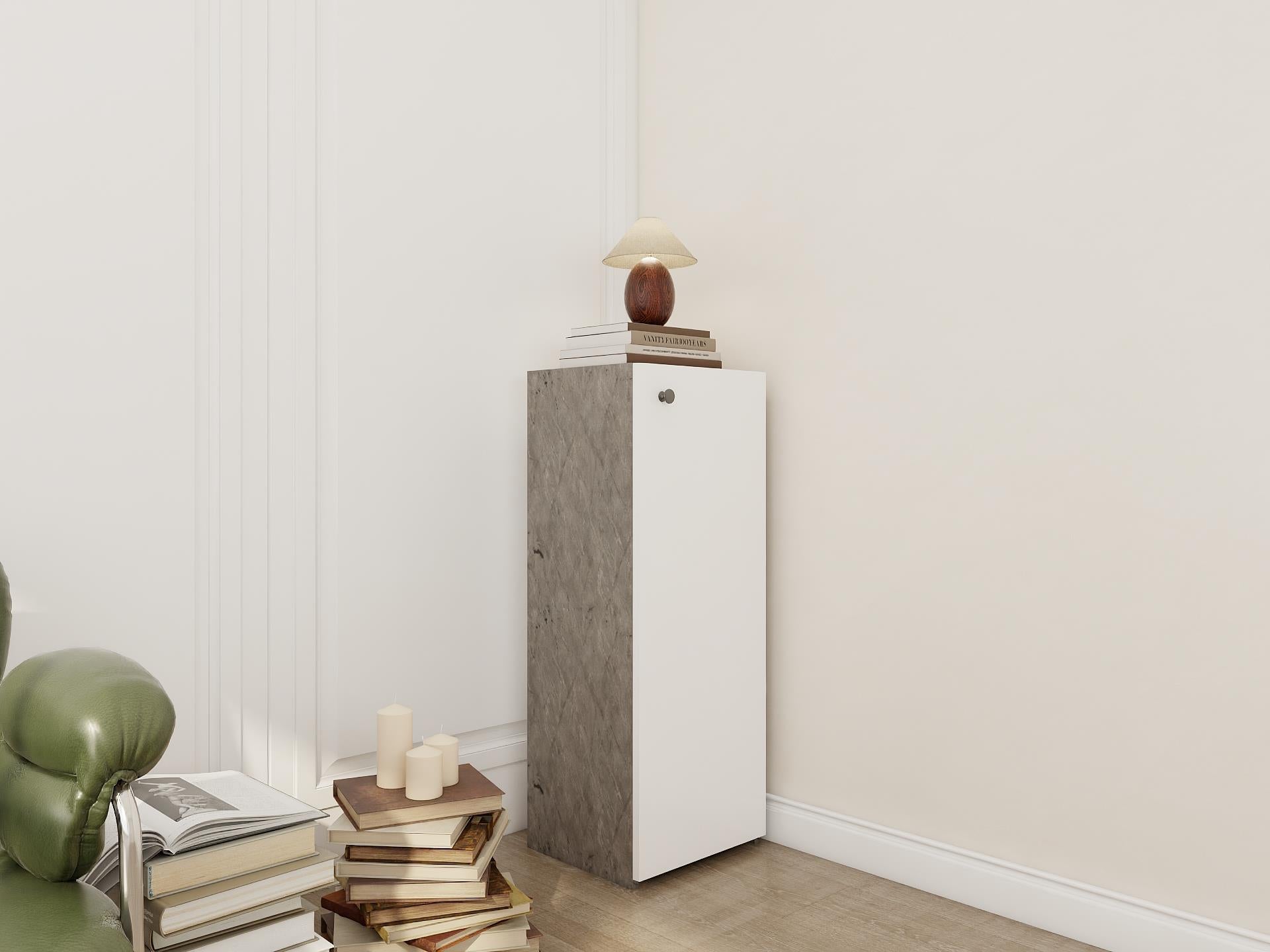 1 Kapaklı Çok Amaçlı Dolap Hanoi Beyaz