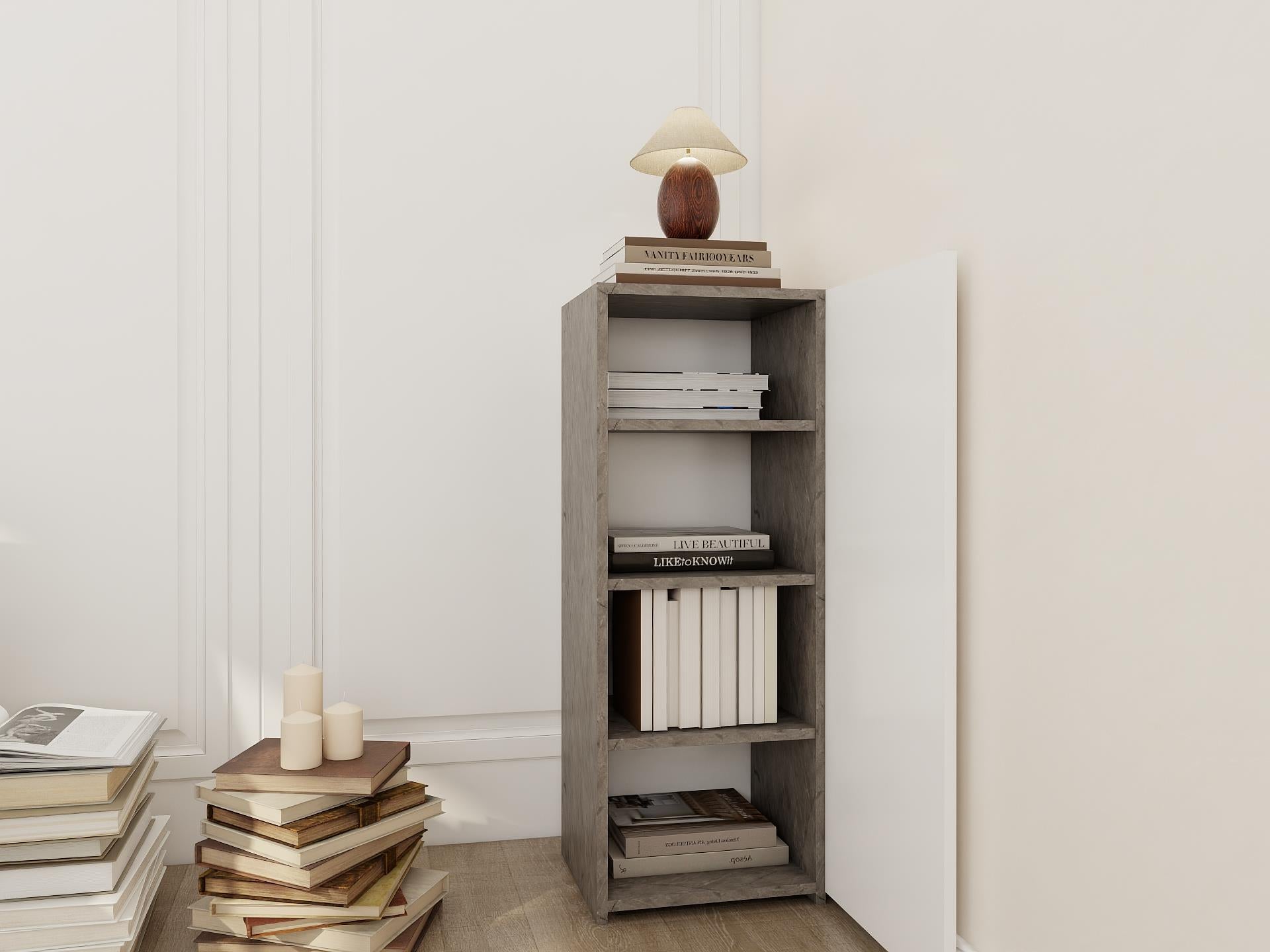 1 Kapaklı Çok Amaçlı Dolap Hanoi Beyaz