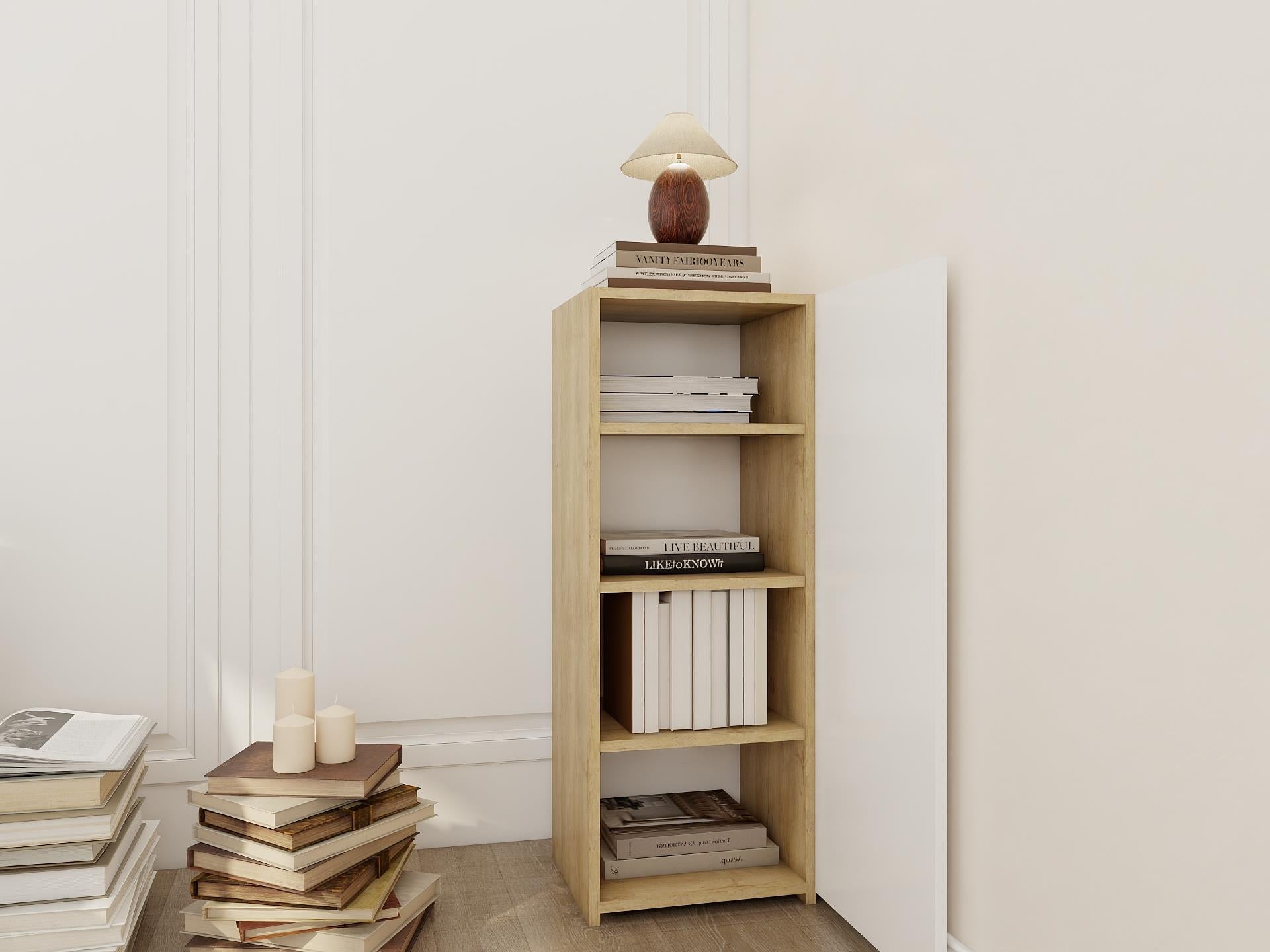 1 kapaklı Çok Amaçlı Dolap LefkasMeşe-Beyaz