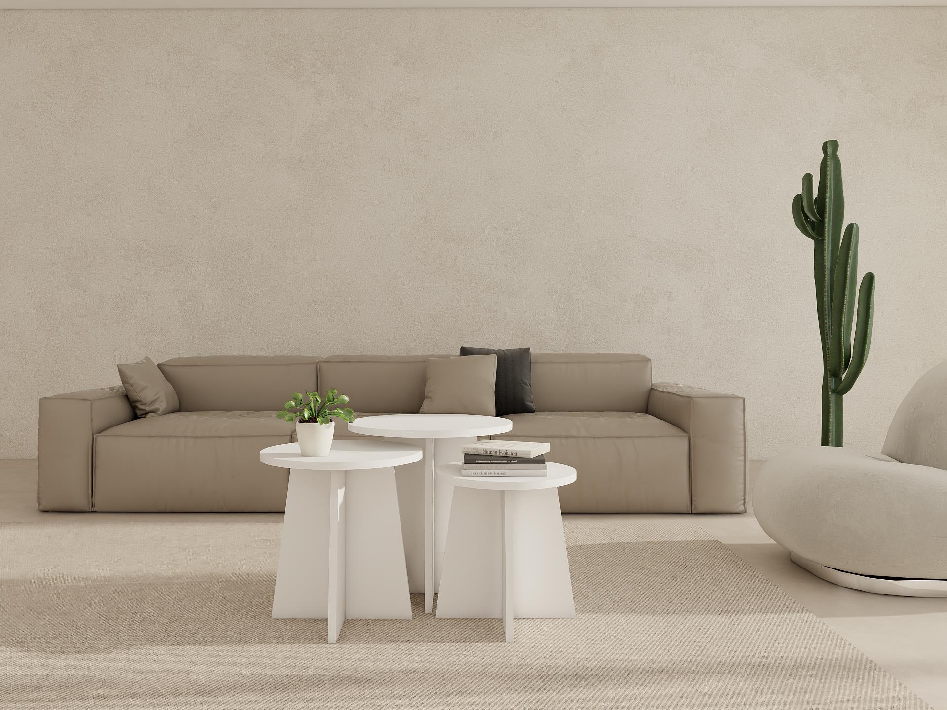 Mantar Üçlü Zigon Sehpa