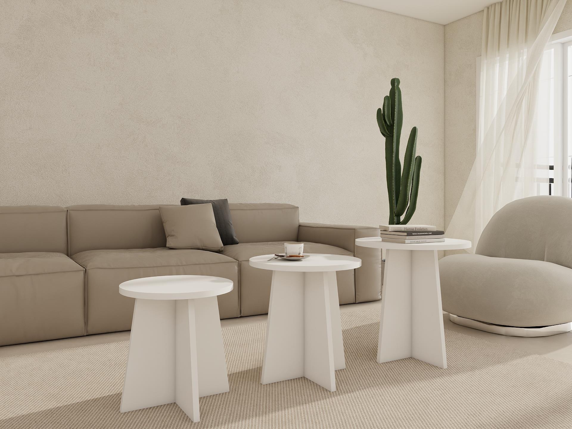 Mantar Üçlü Zigon Sehpa