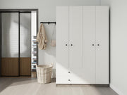 4 Kapaklı 2 Çekmeceli Gardırop Hanoibeyaz