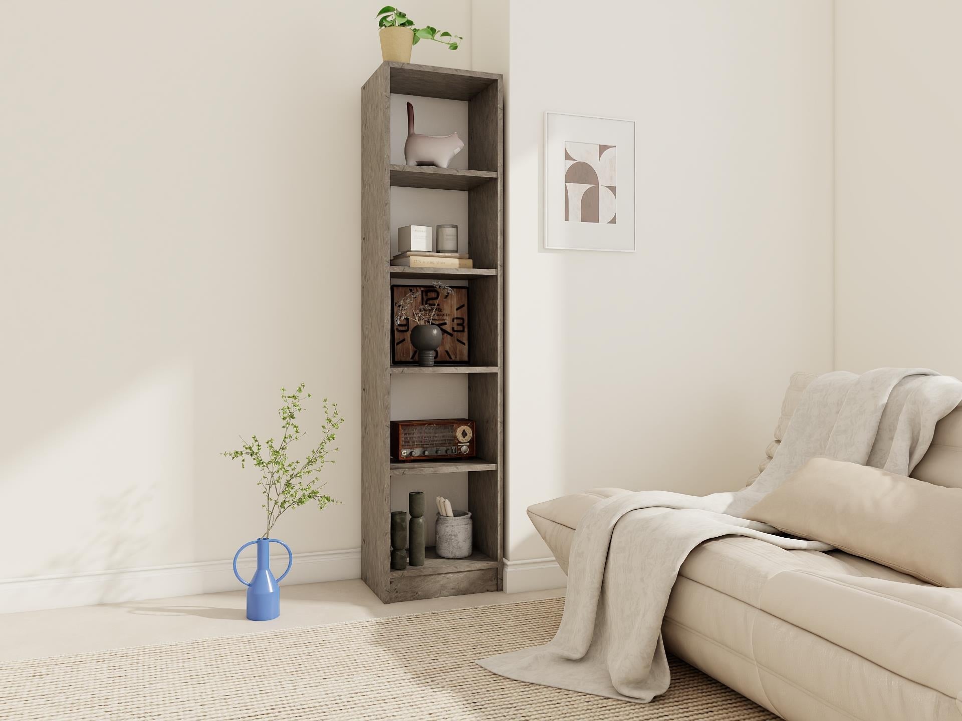 5 Bölmeli Kitaplık Hanoibeyaz