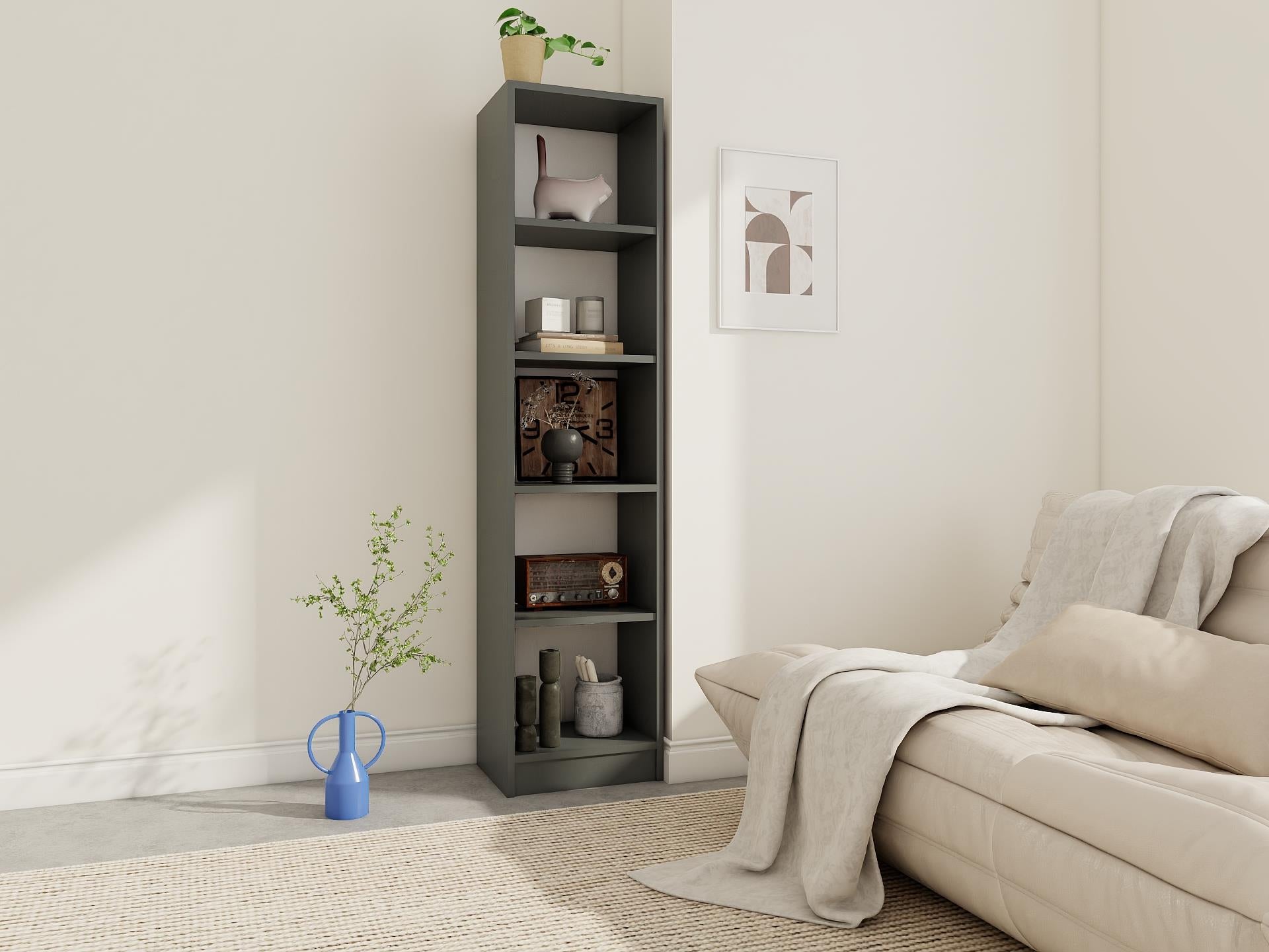 5 Bölmeli Kitaplık Koyugri