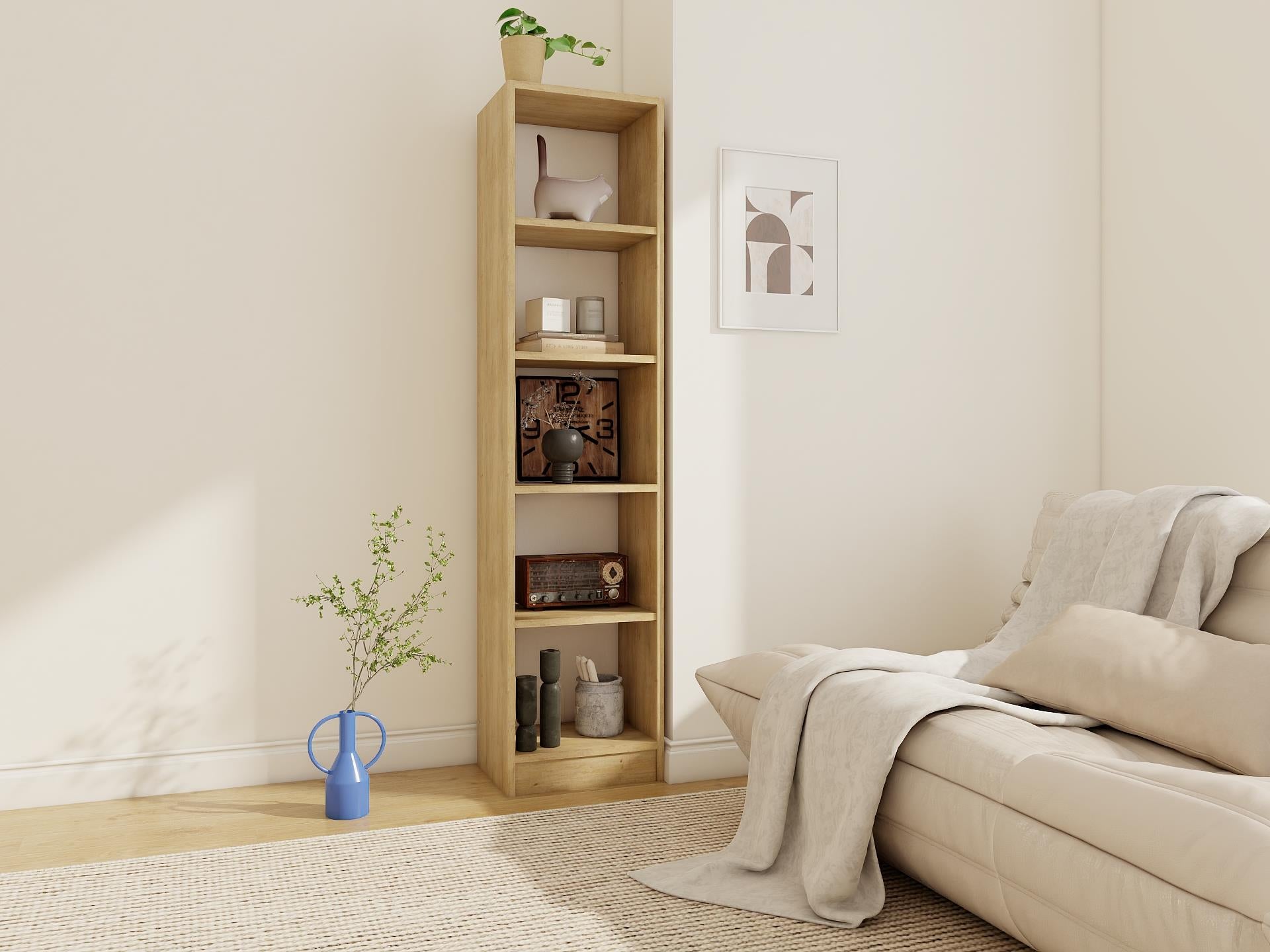 5 Bölmeli Kitaplık Lefkasmeşe