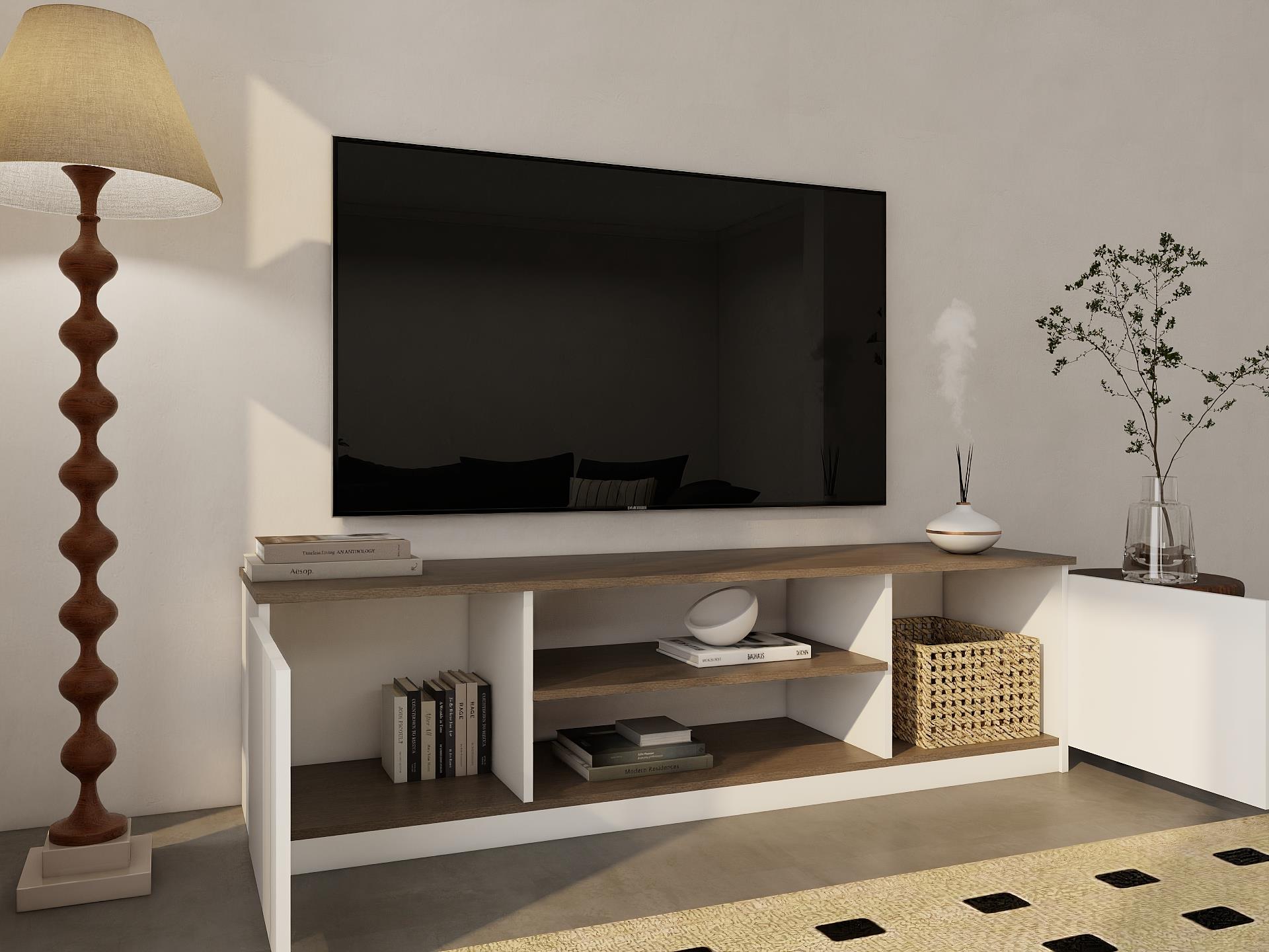 Bade Tv Ünitesi Anrasit Meşe Renk