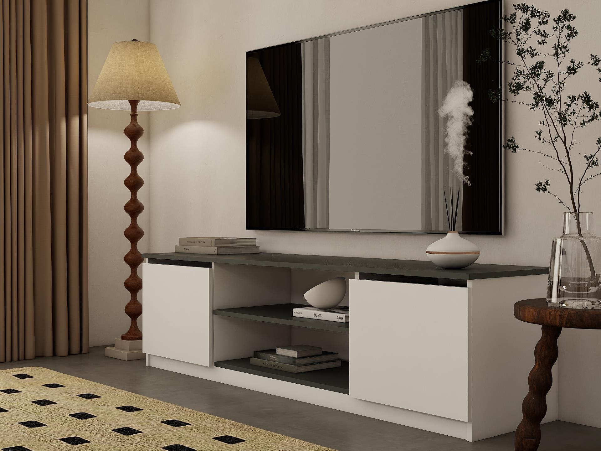 Bade Tv Ünitesi Koyu Gri Beyaz