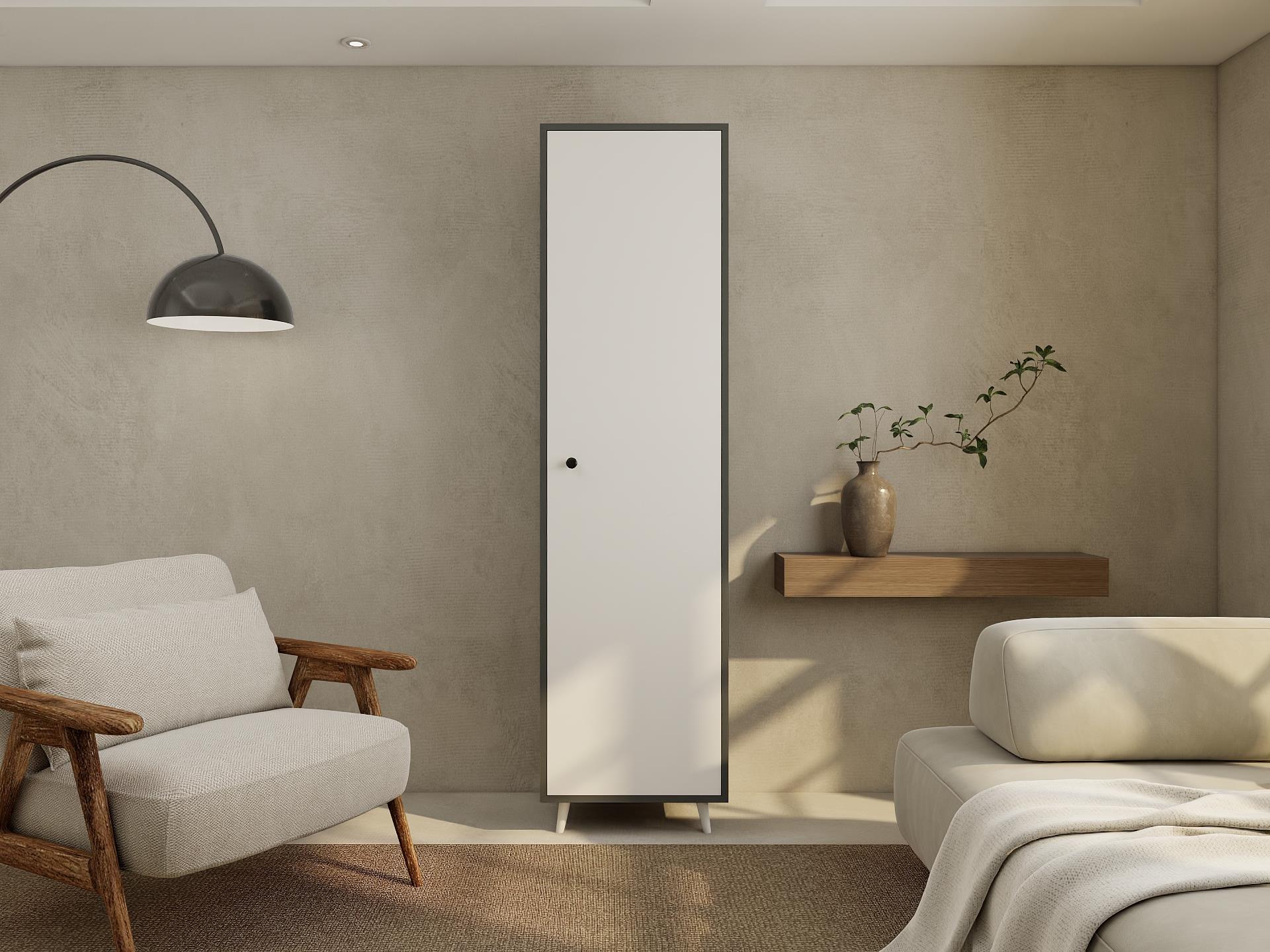 Harput Çok Amaçlı Tek Kapaklı Banyo Dolabı Koyugri