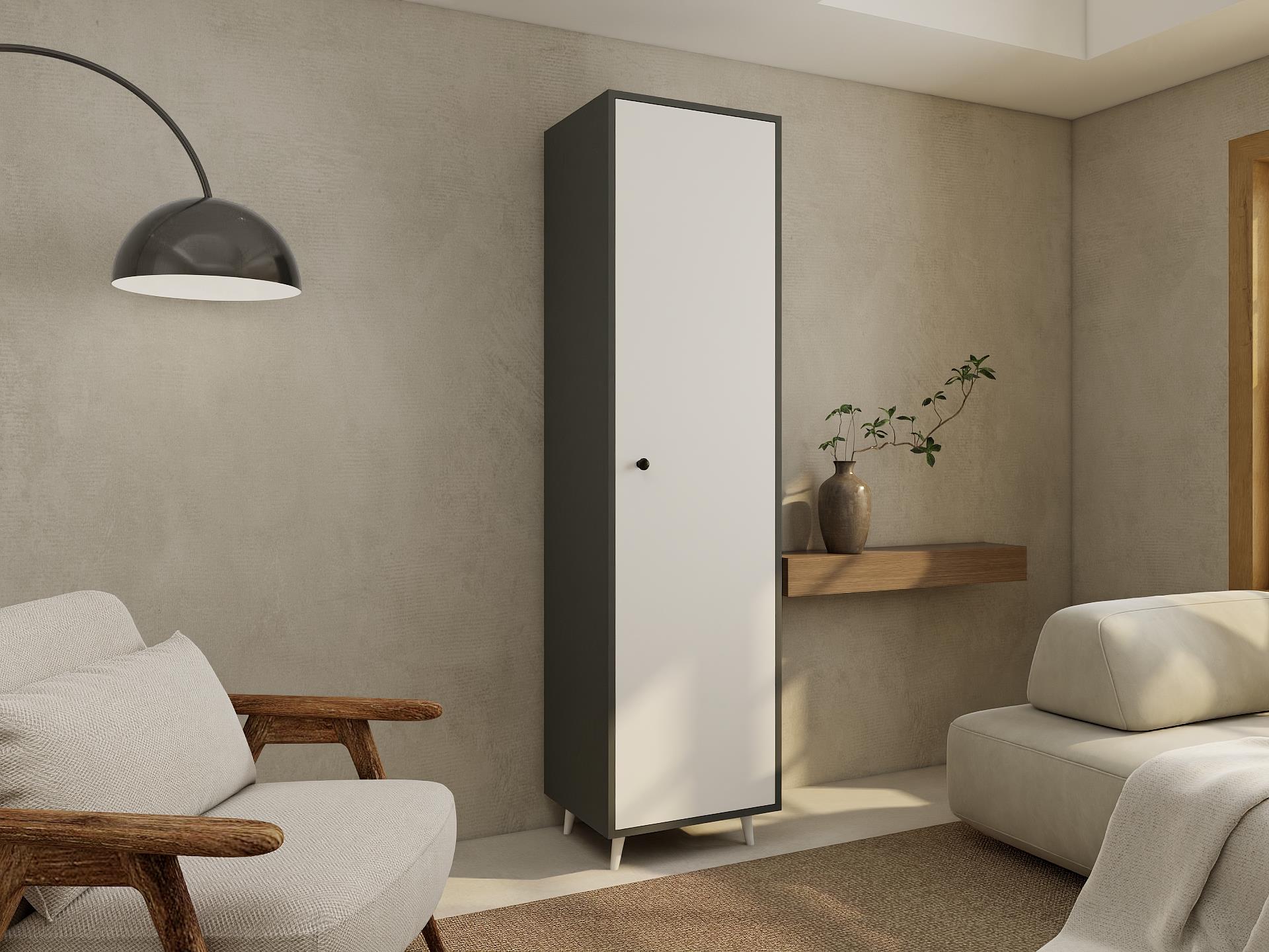 Harput Çok Amaçlı Tek Kapaklı Banyo Dolabı Koyugri