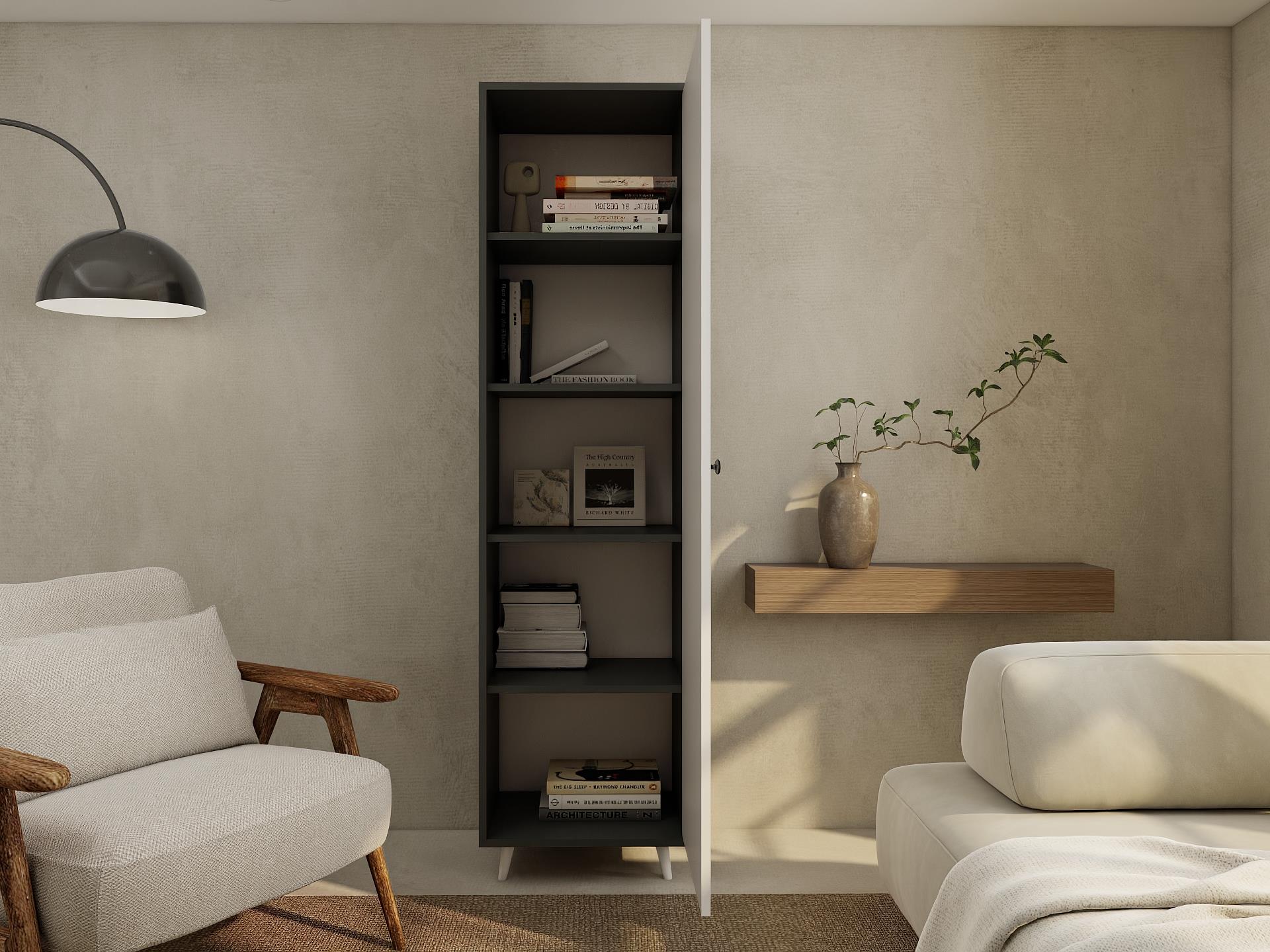 Harput Çok Amaçlı Tek Kapaklı Banyo Dolabı Koyugri