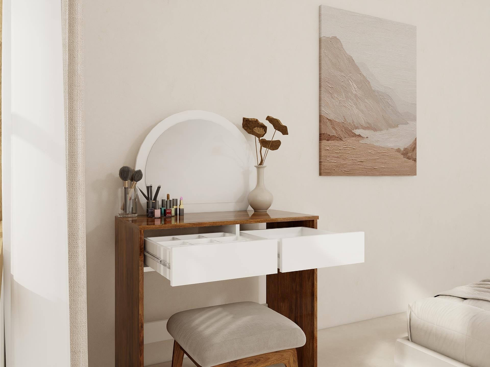 Huzur Makyaj Masası Amalfi Beyaz