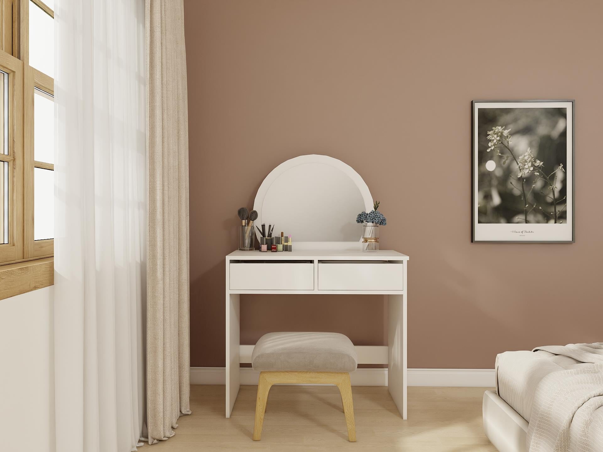 Huzur Makyaj Masası Beyaz Renk