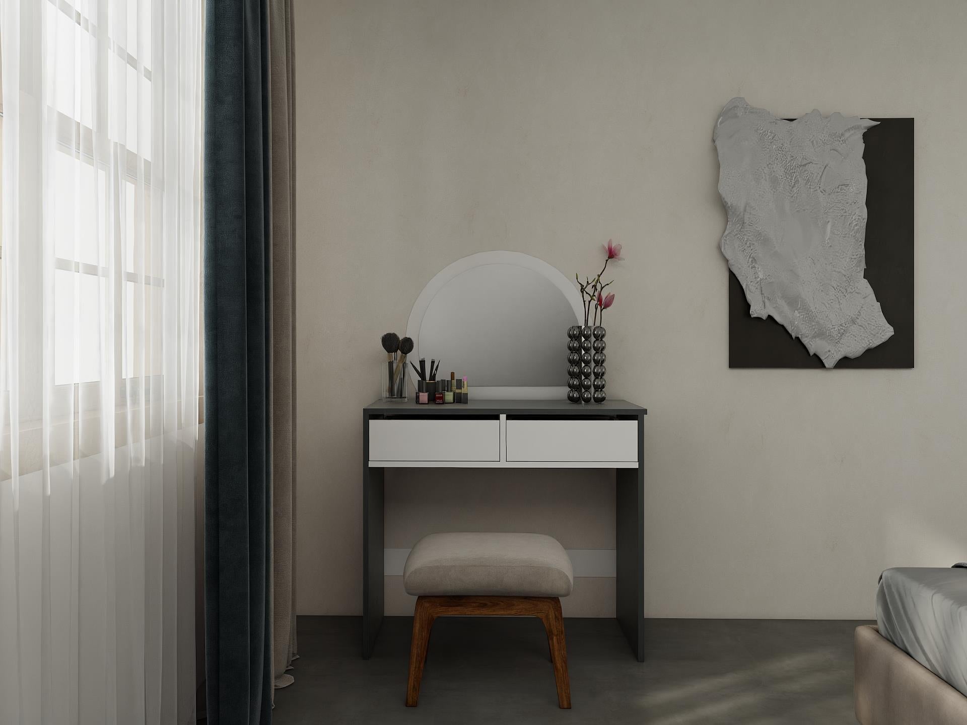 Huzur Makyaj Masası Koyugri Renk