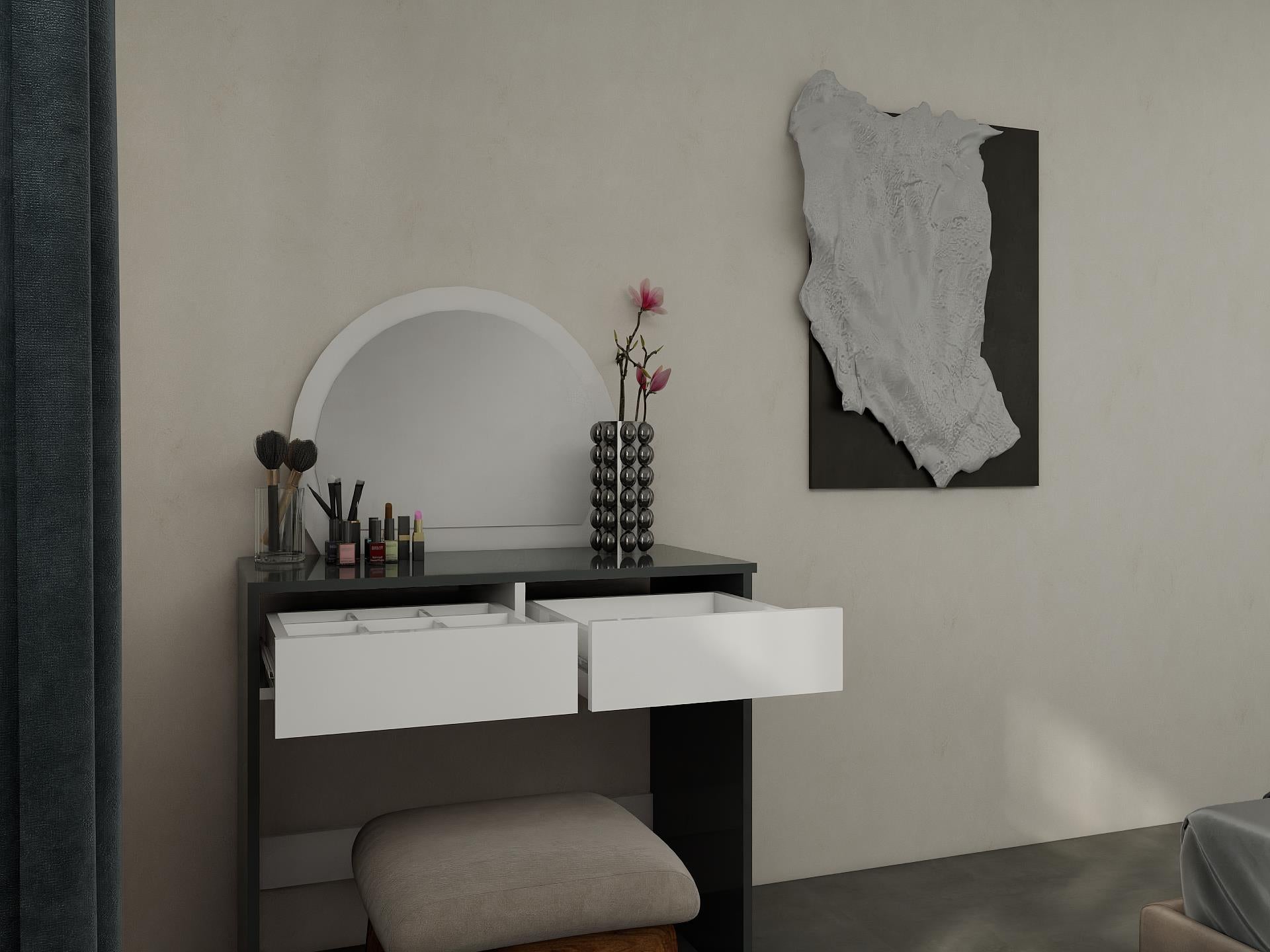 Huzur Makyaj Masası Koyugri Renk