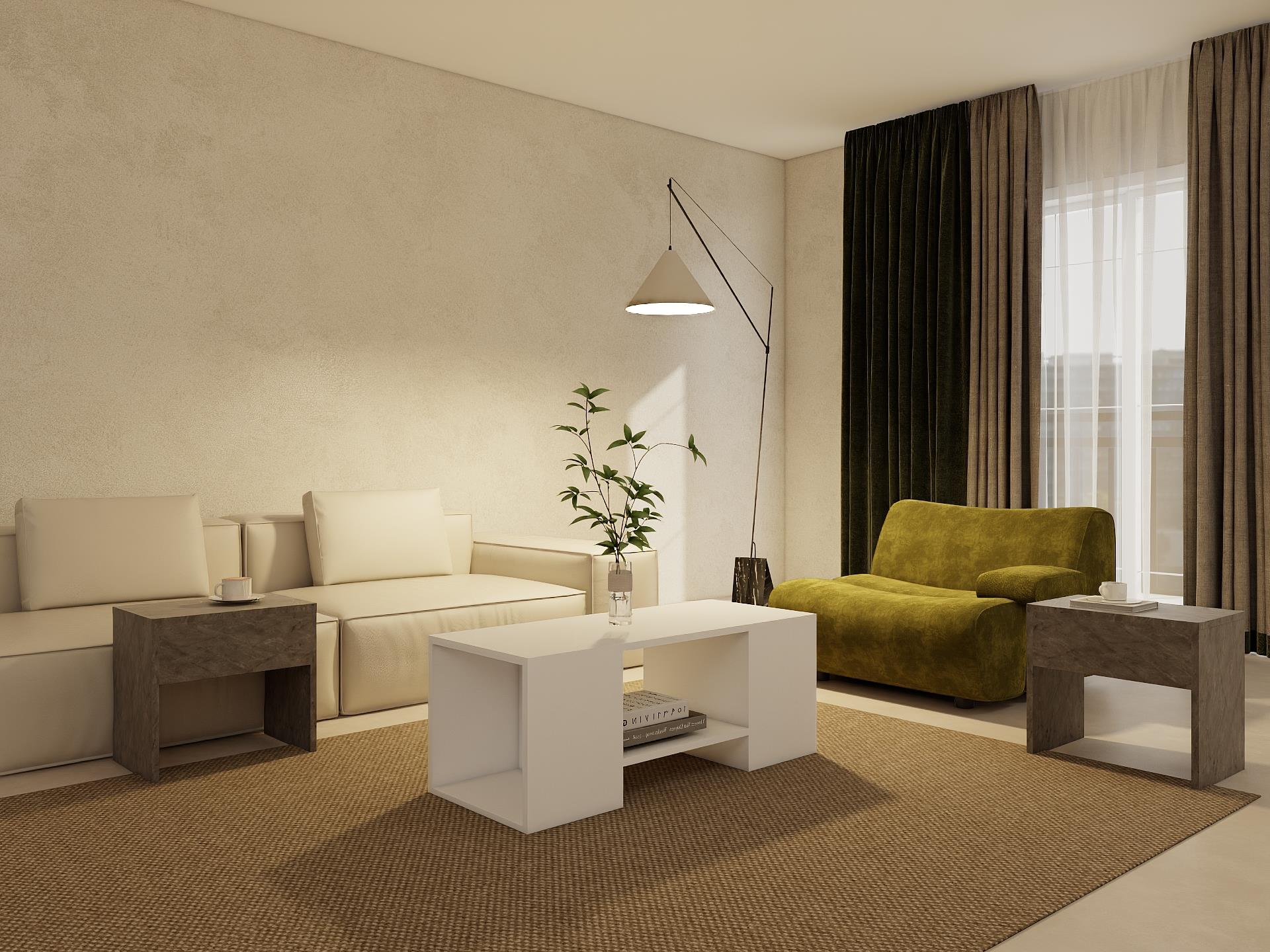 Lupo Orta Sehpa Hanoi-Beyaz