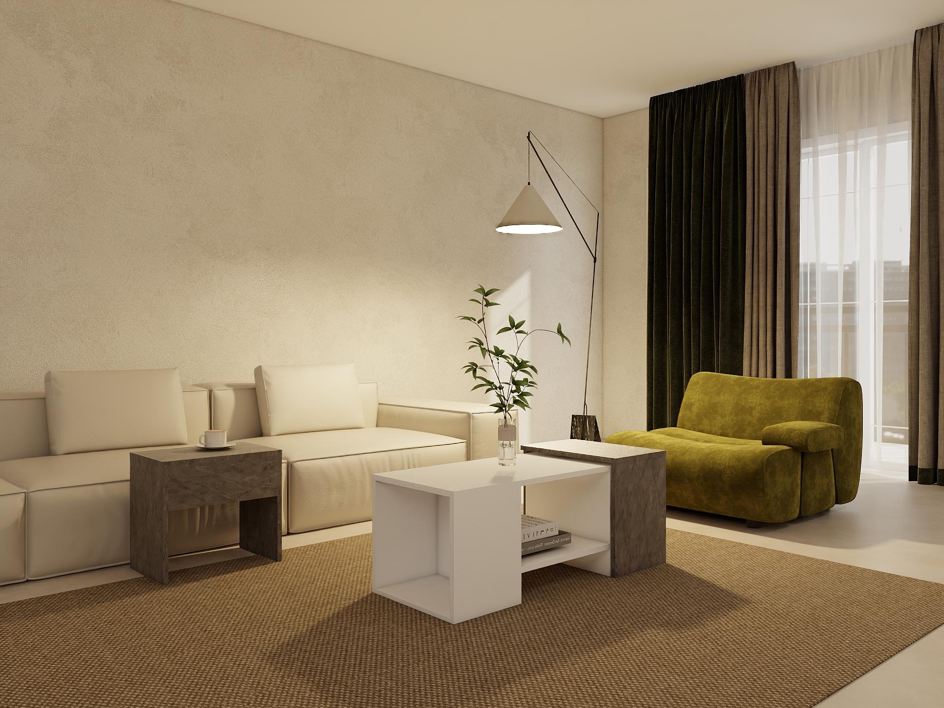 Lupo Orta Sehpa Hanoi-Beyaz