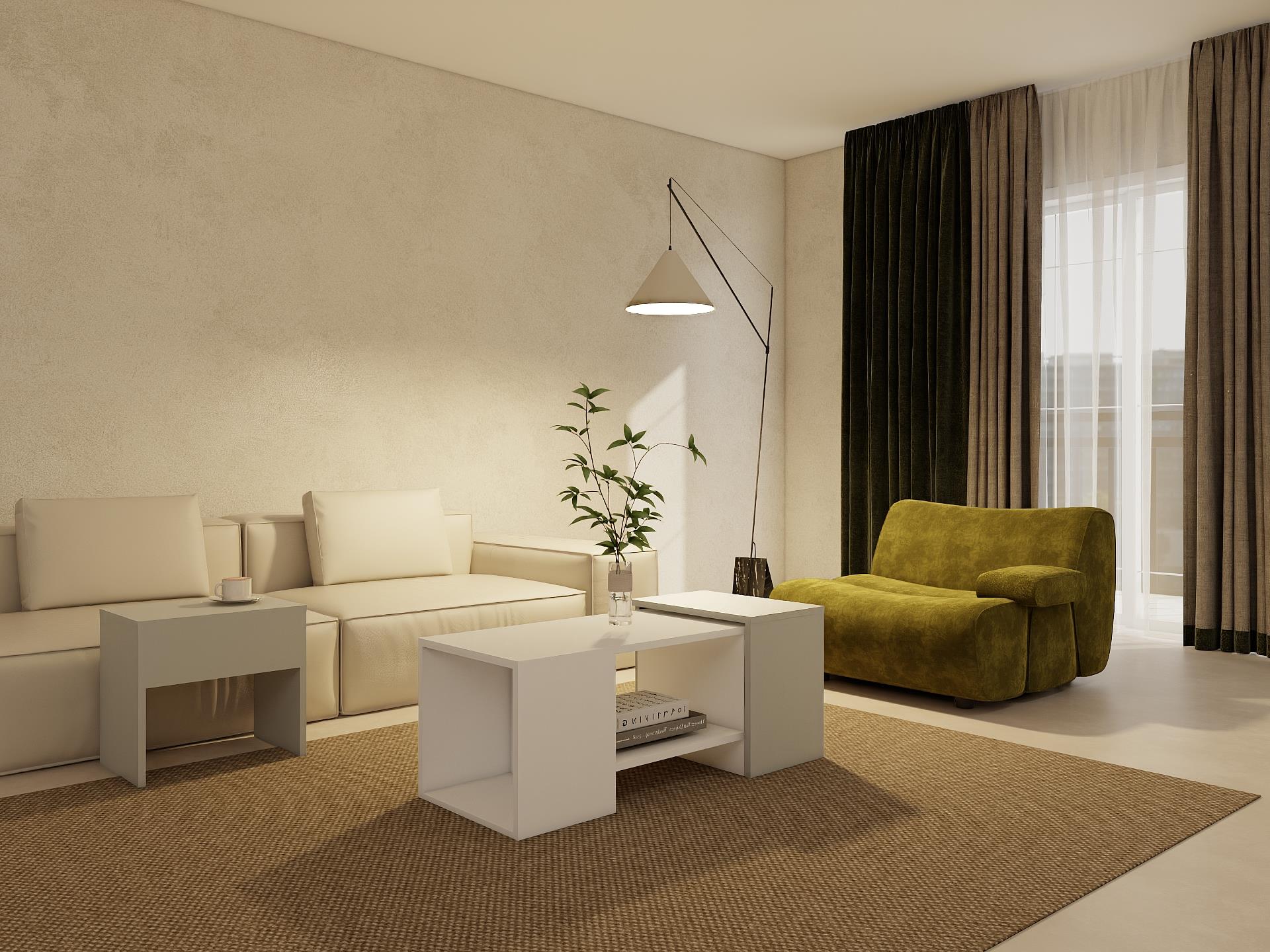 Lupo Orta Sehpa Külgri-Beyaz