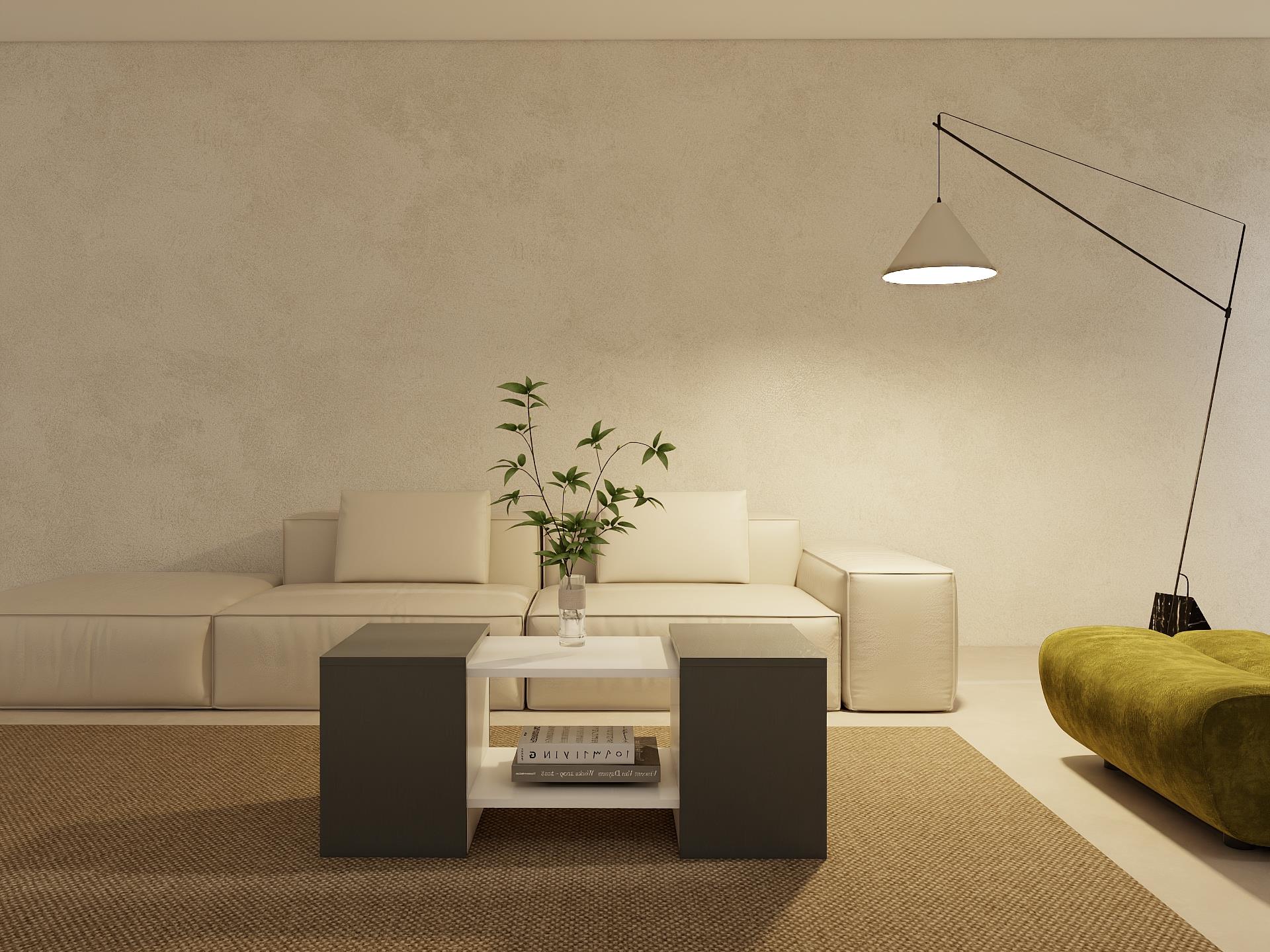 Lupo Orta Sehpa Koyugri-Beyaz