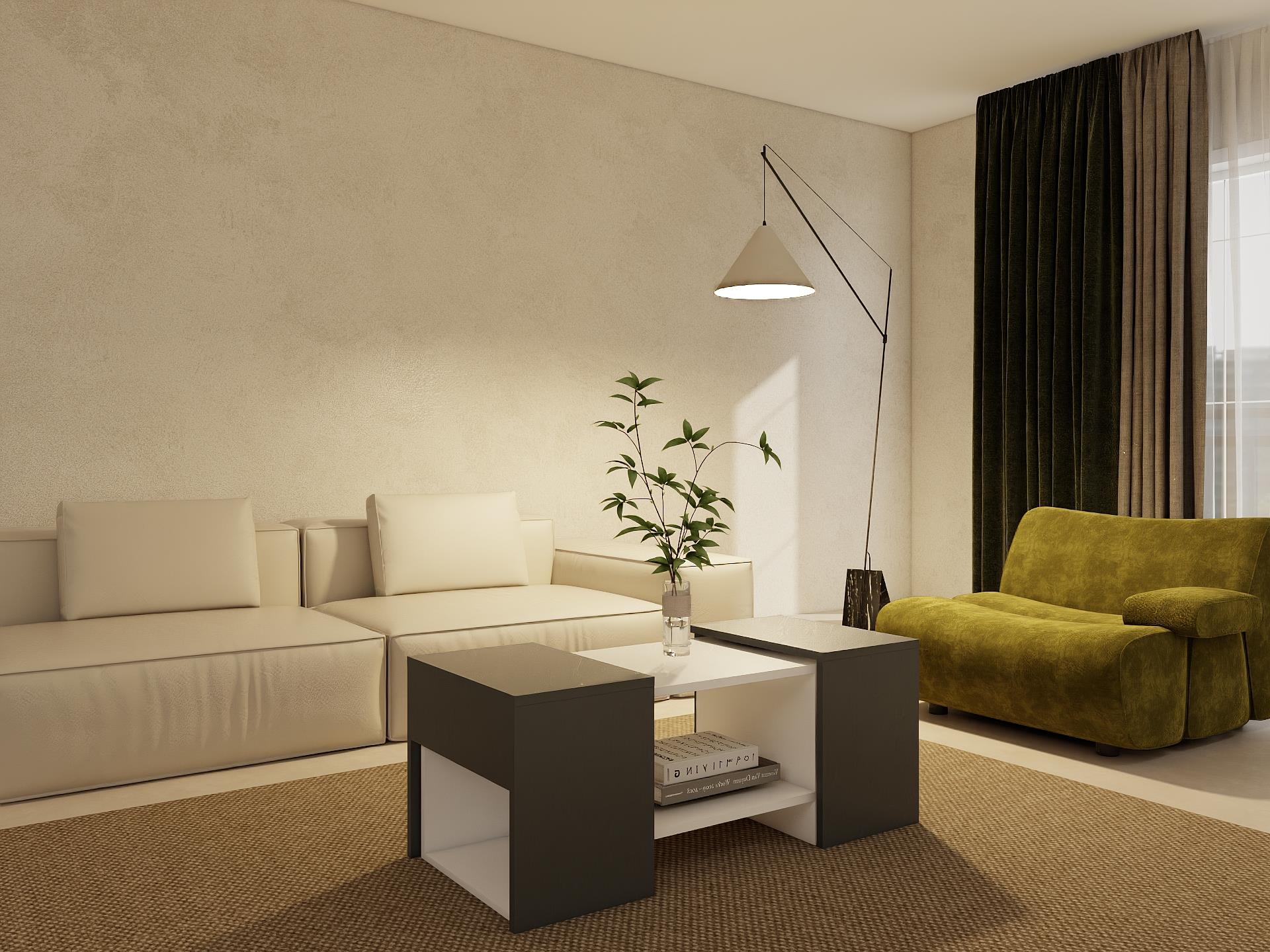 Lupo Orta Sehpa Koyugri-Beyaz