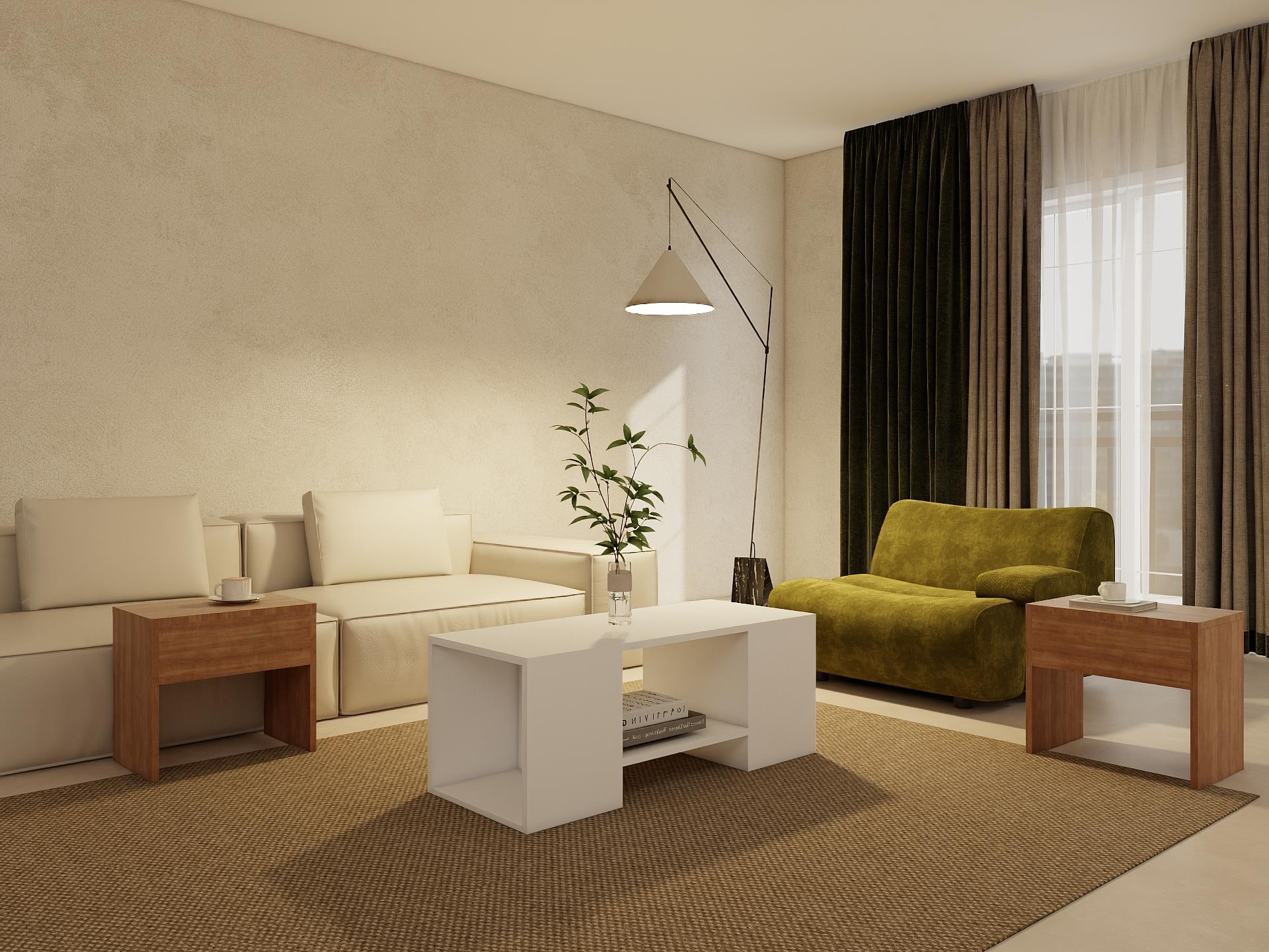 Lupo Orta Sehpa Marbellakiraz Beyaz Renk