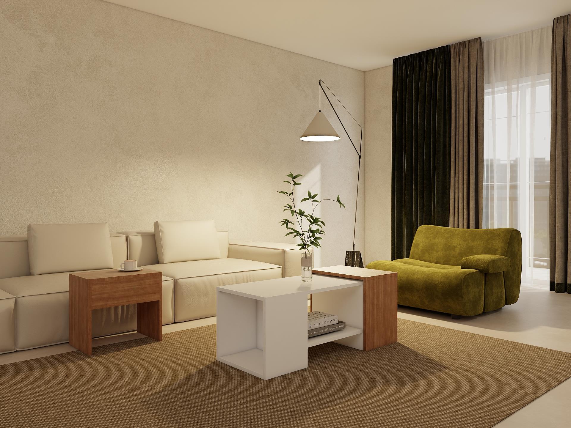 Lupo Orta Sehpa Marbellakiraz Beyaz Renk