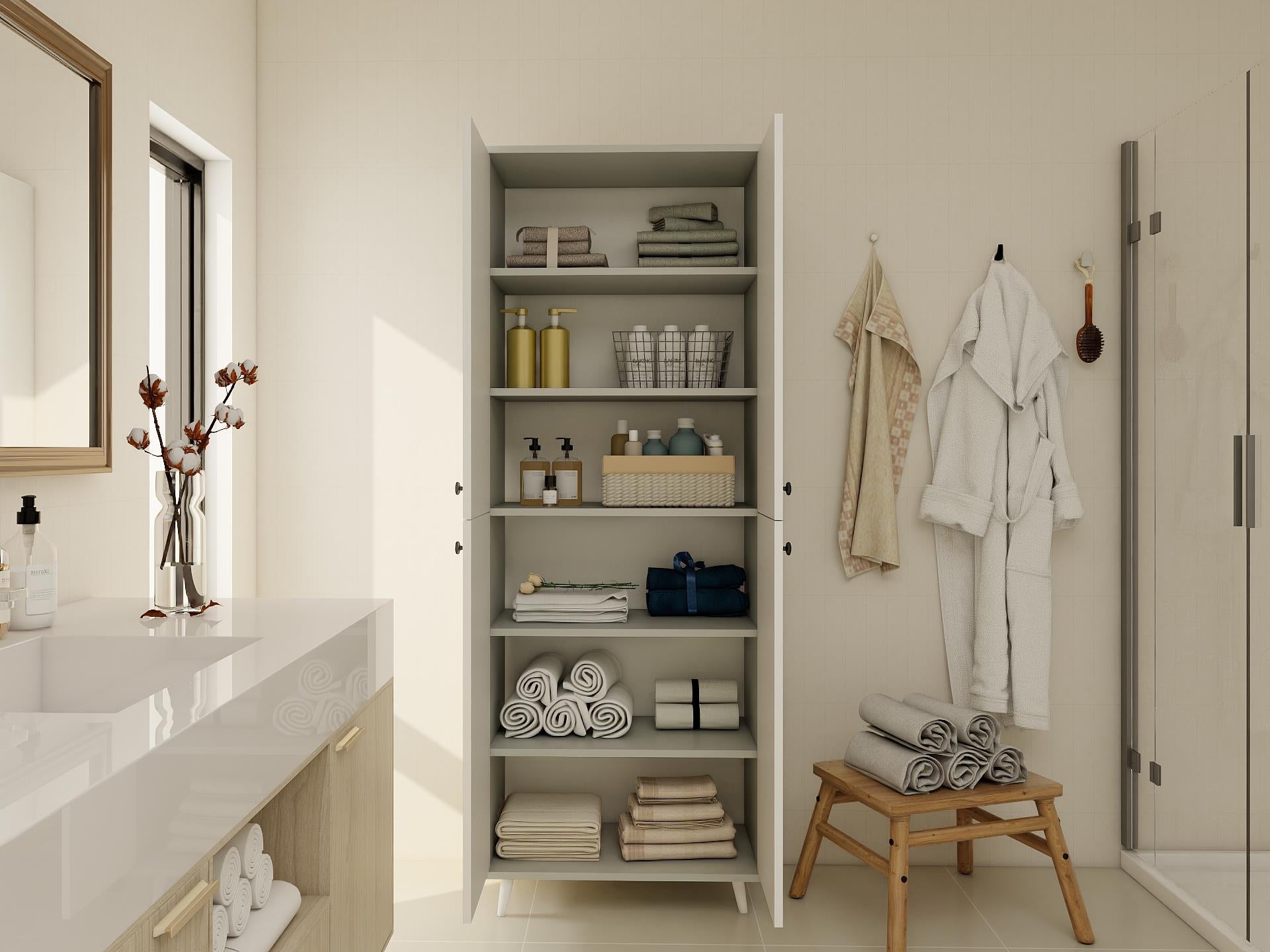 Vadi Çok Amaçlı Banyo/Kiler Dolabı Külgri-Beyaz