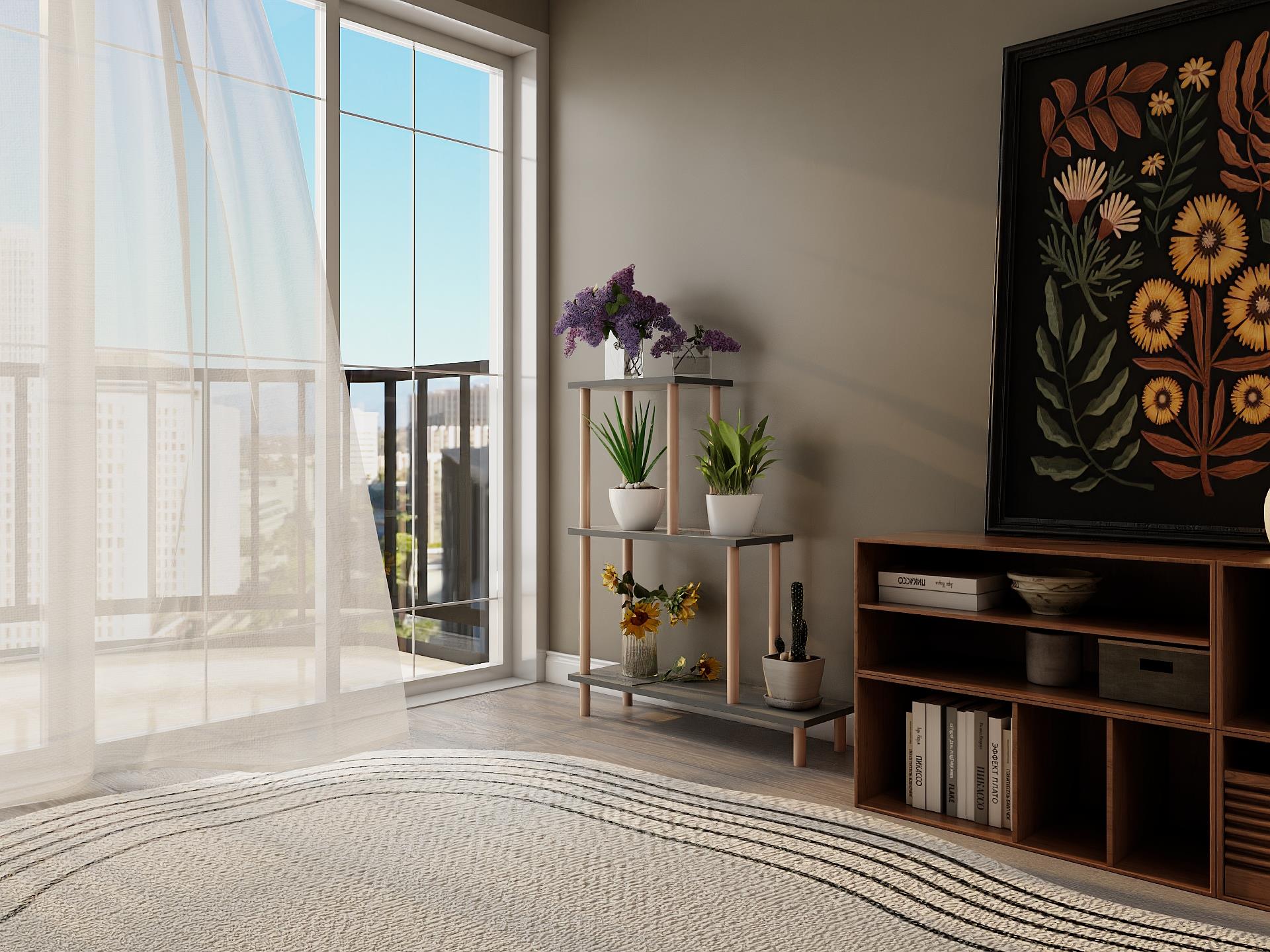 Yaren Çiçeklik Asklık-Saksılık Standı Koyugri