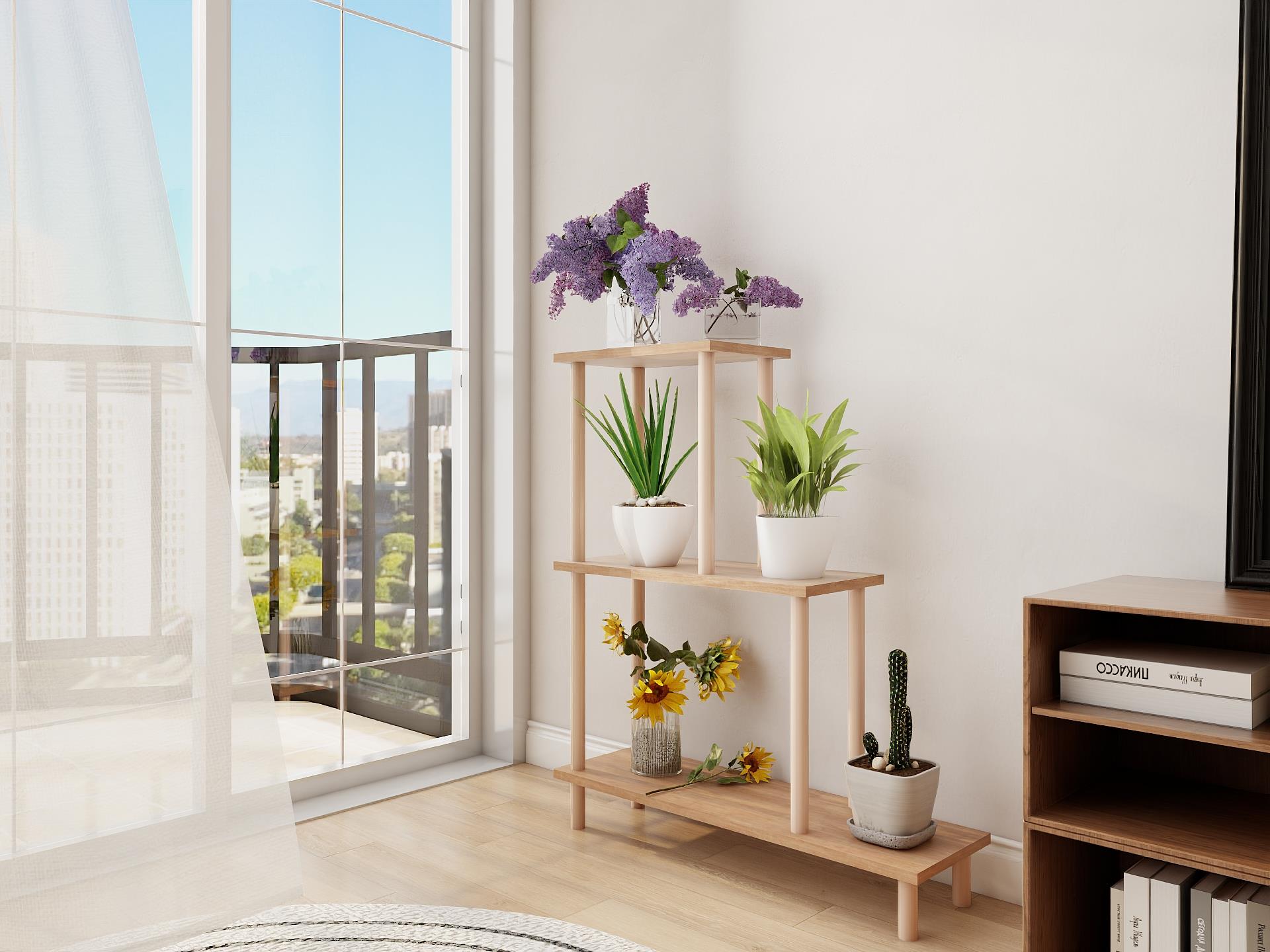 Yaren Çiçeklik Asklık-Saksılık Standı Marbellakiraz-Beyaz Renk