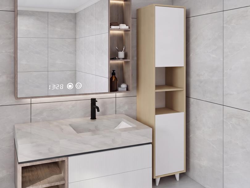 Riva Çamaşır Sepetli Banyo Dolabı Kotonvizon Renk