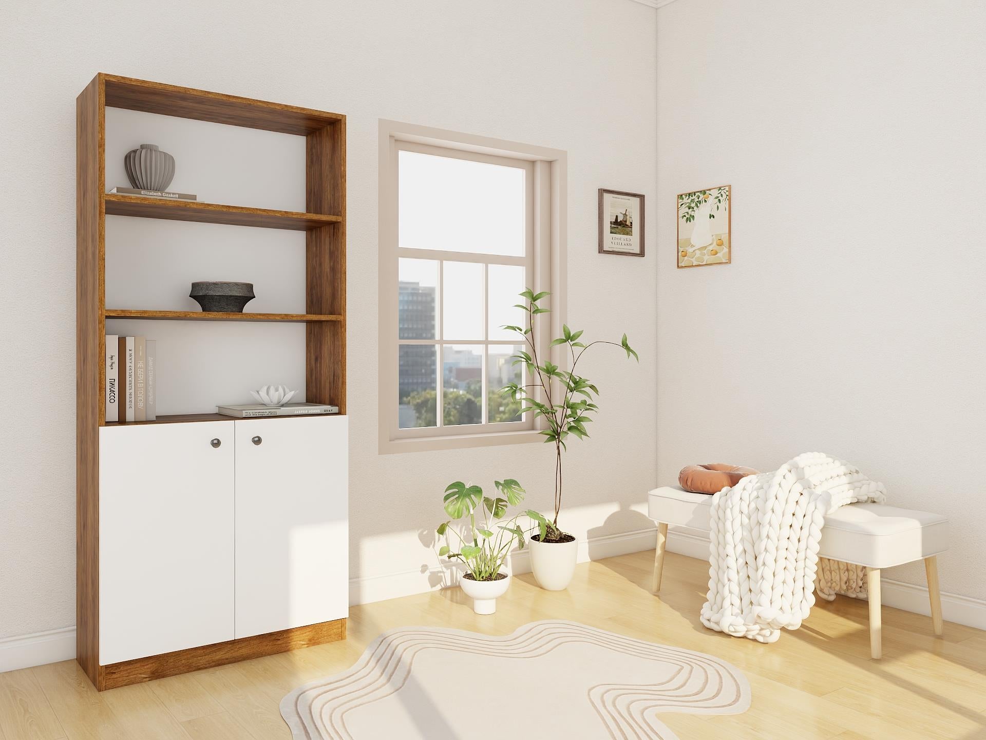 Sardes Kitaplık Amalfi-Beyaz