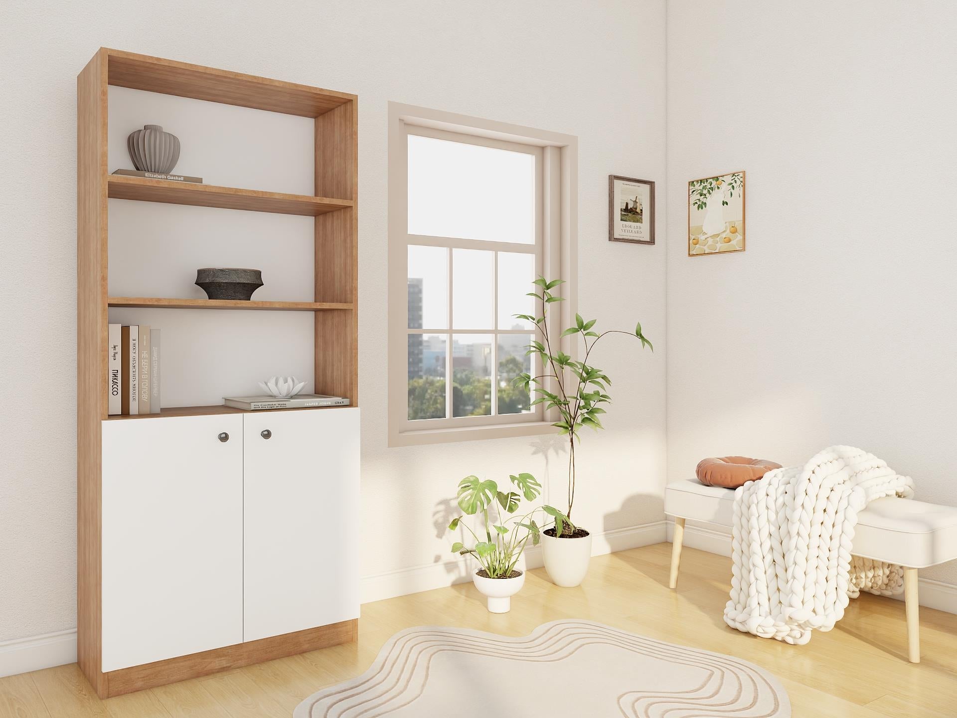 Sardes Kitaplık Marbella Kiraz / Beyaz
