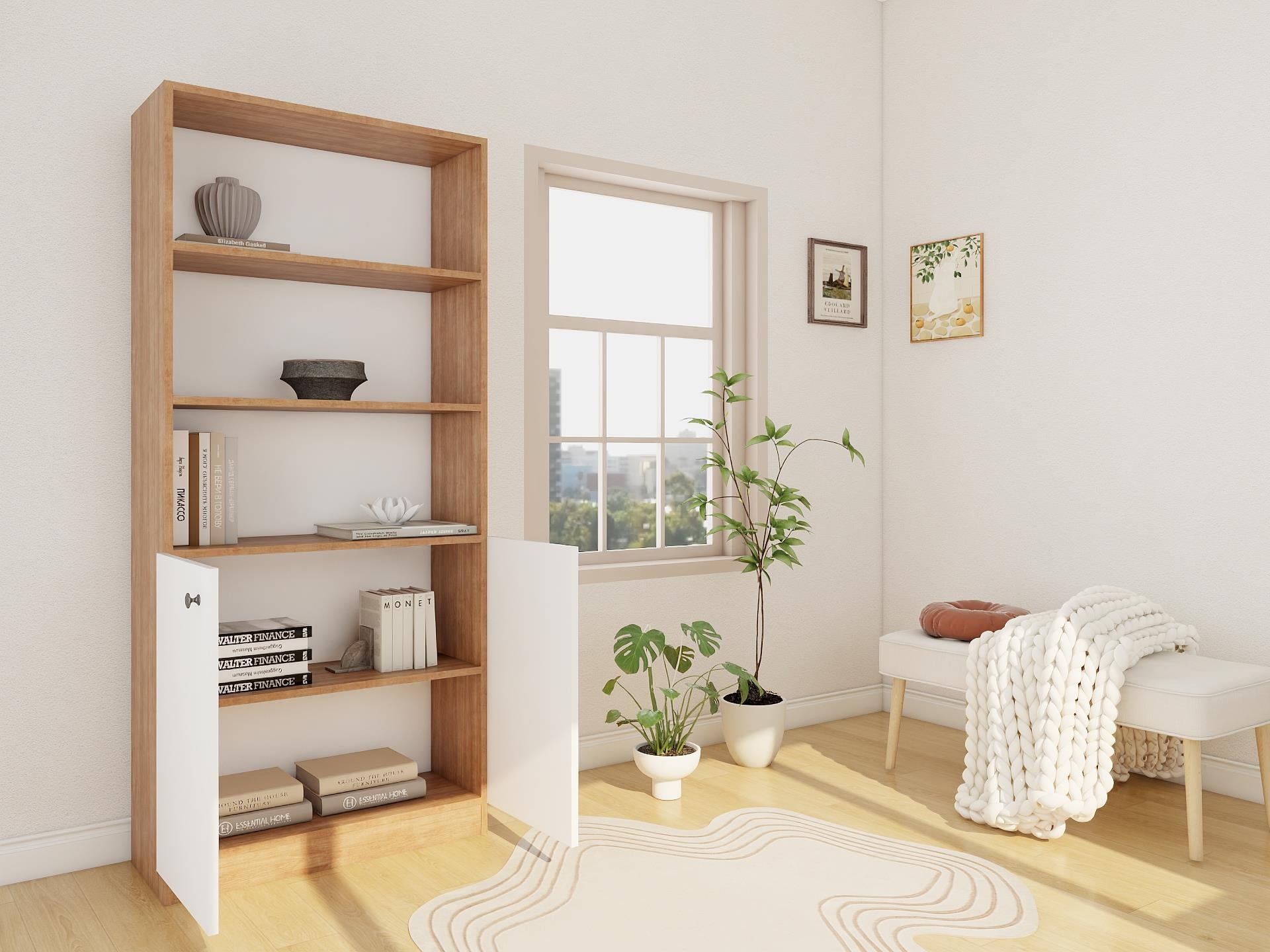 Sardes Kitaplık Marbella Kiraz / Beyaz