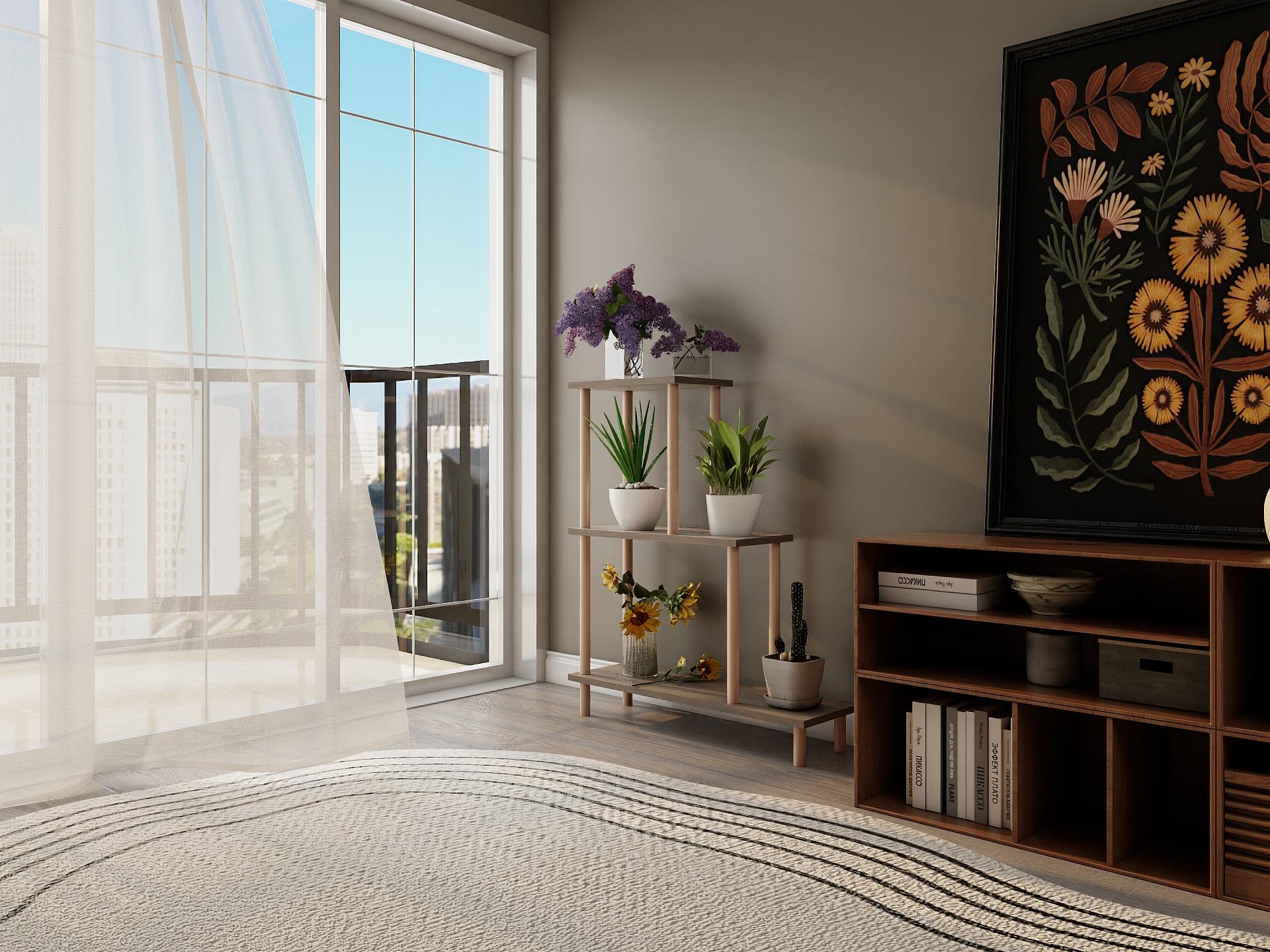 Yaren Çiçeklik Asklık-Saksılık Standı Antrasitmeşe